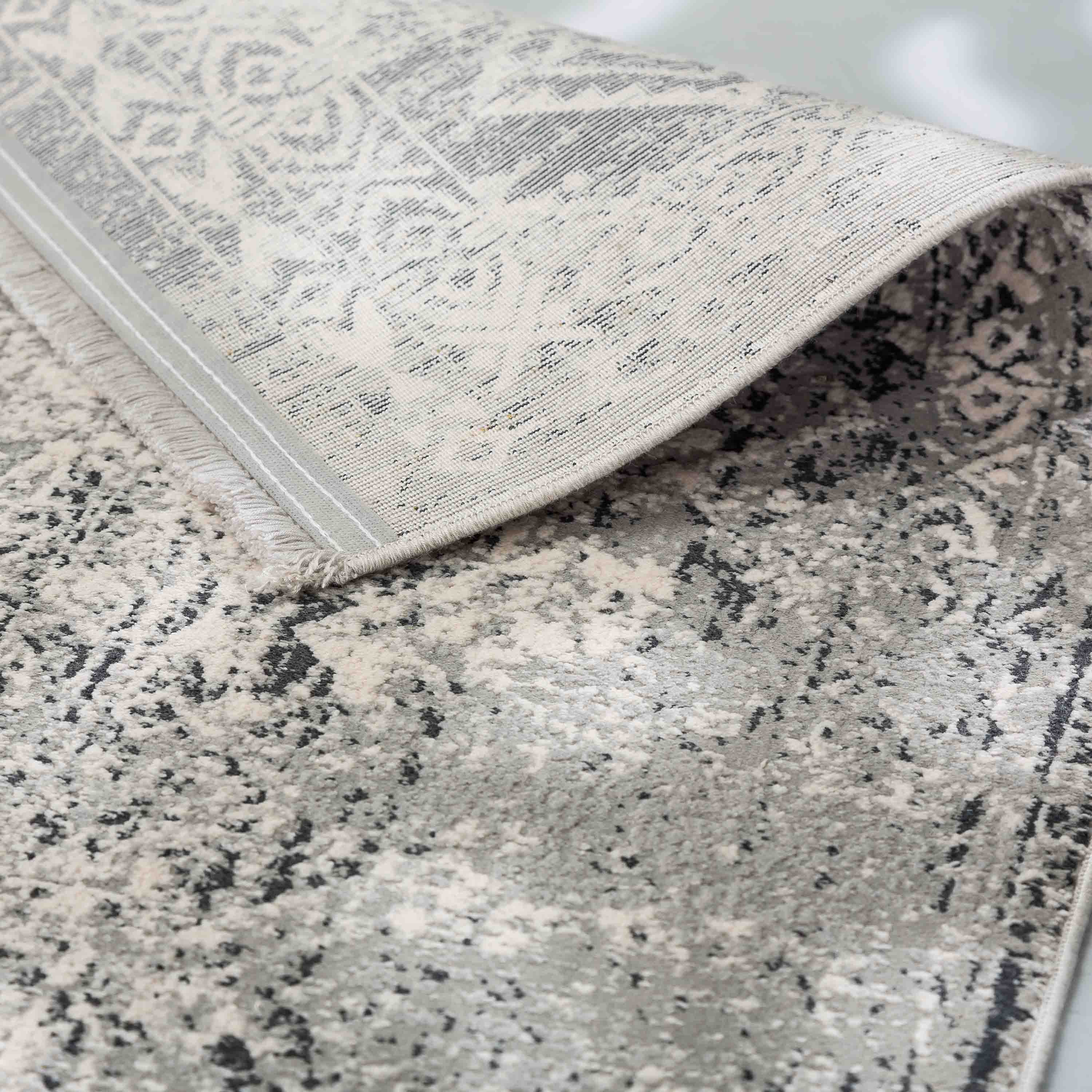 Astra Teppich Positano 80x150 cm Grau Creme Bordüre