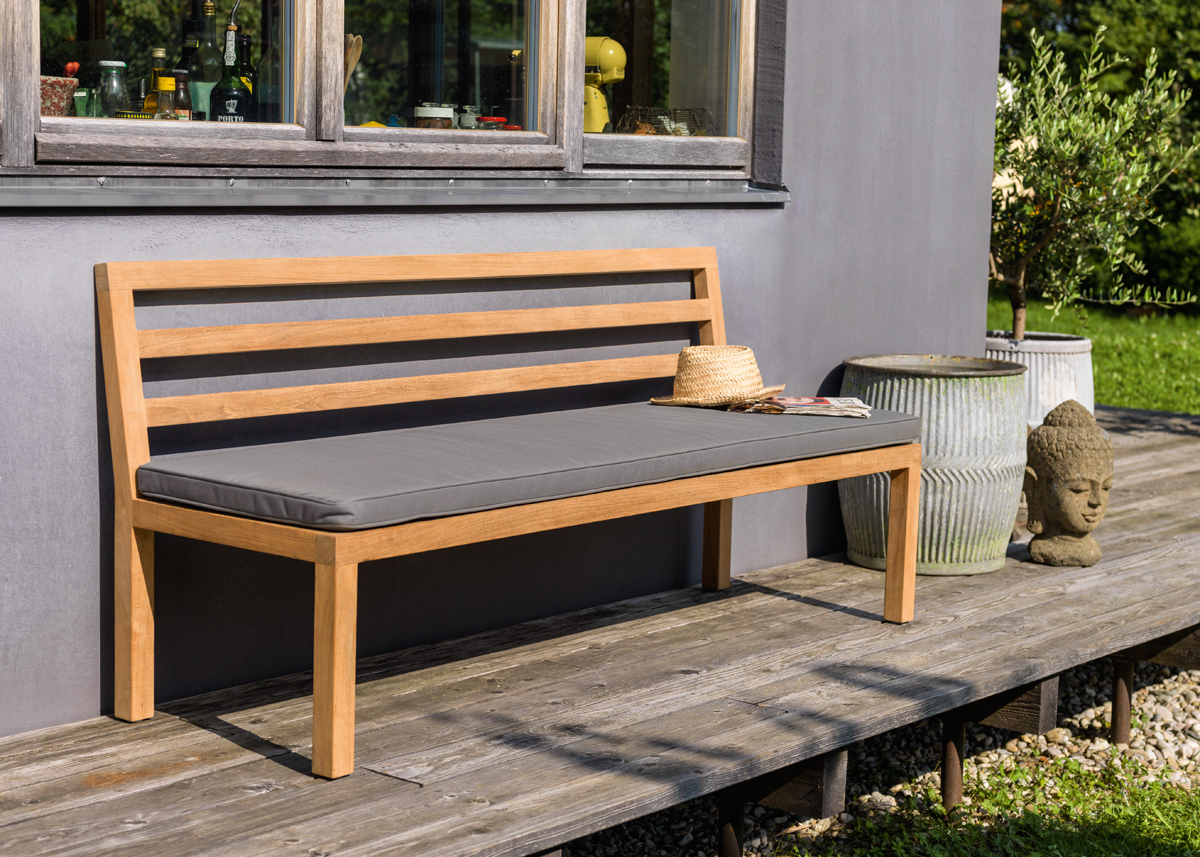 Weishäupl Gartenbank ohne Armlehnen New Hampton 180x62x82 cm Teak