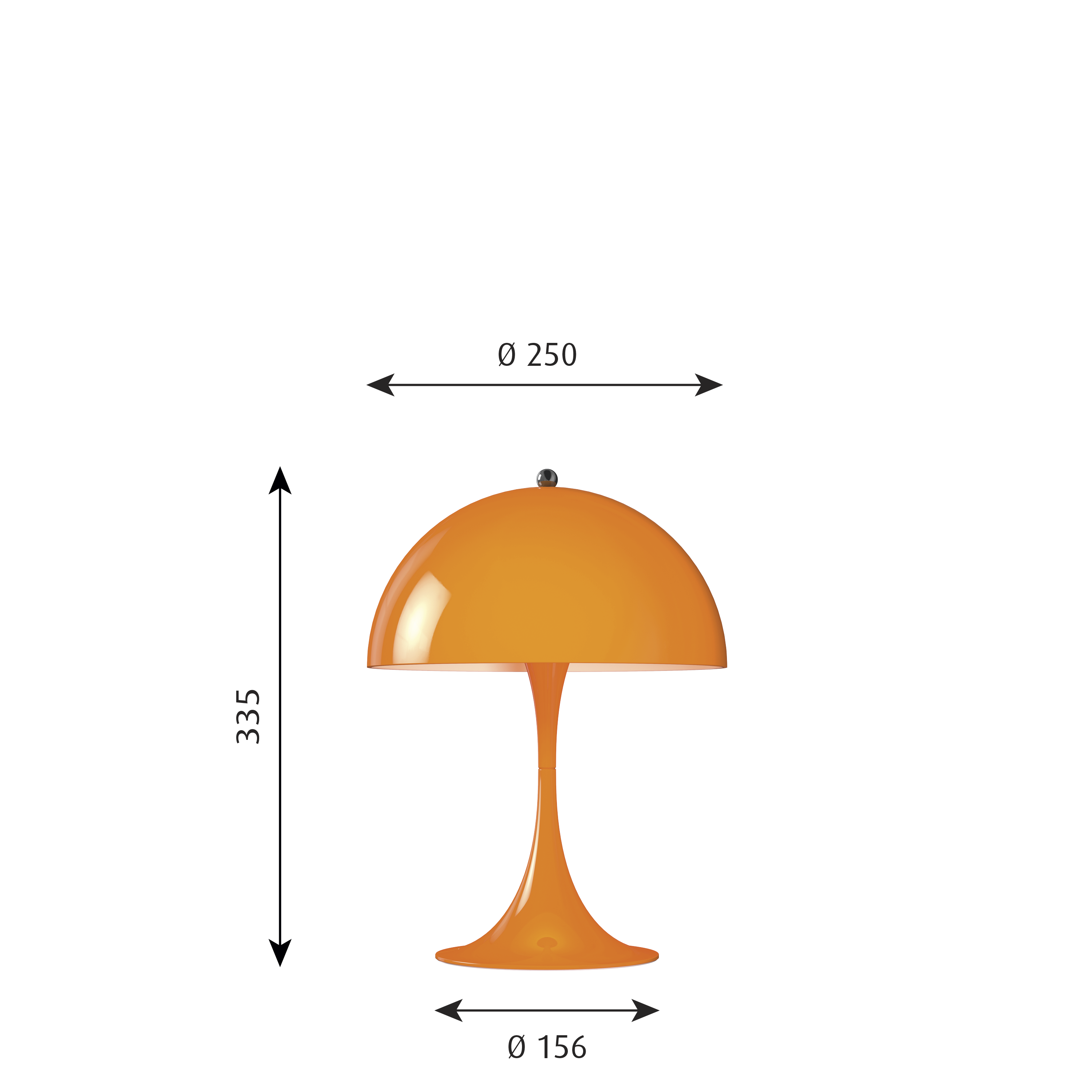 Louis Poulsen Tischleuchte Panthella Mini Orange