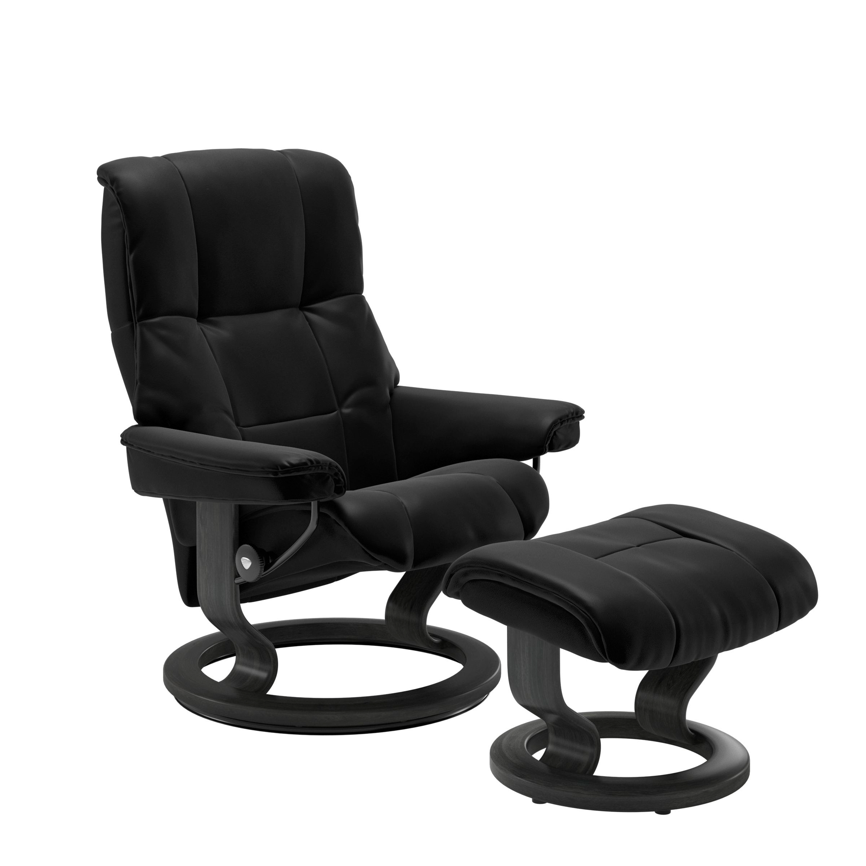 Stressless Mayfair Classic Sessel mit Hocker M Leder Batick Black Grau 