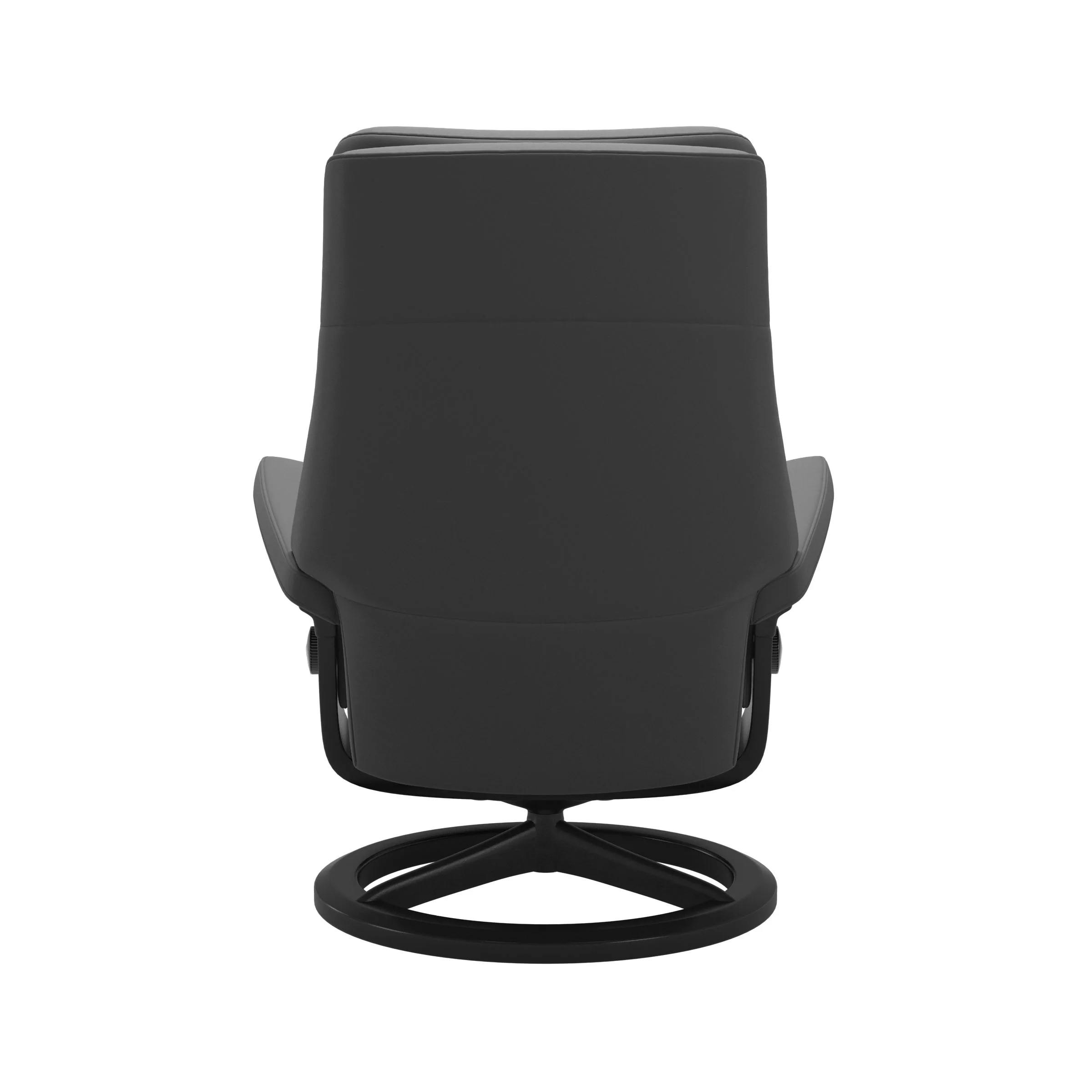 Stressless Paul Signature Sessel mit Hocker M Leder Batick Grau Mattschwarz