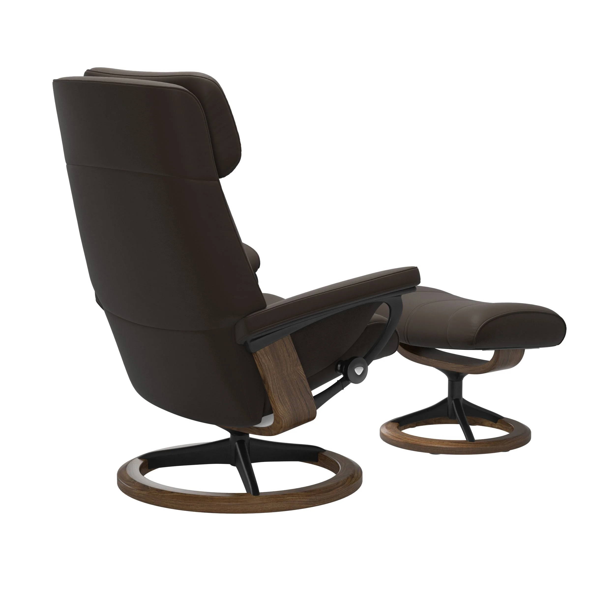 Stressless Paul Signature Sessel mit Hocker M Leder Batick Teak Mattschwarz