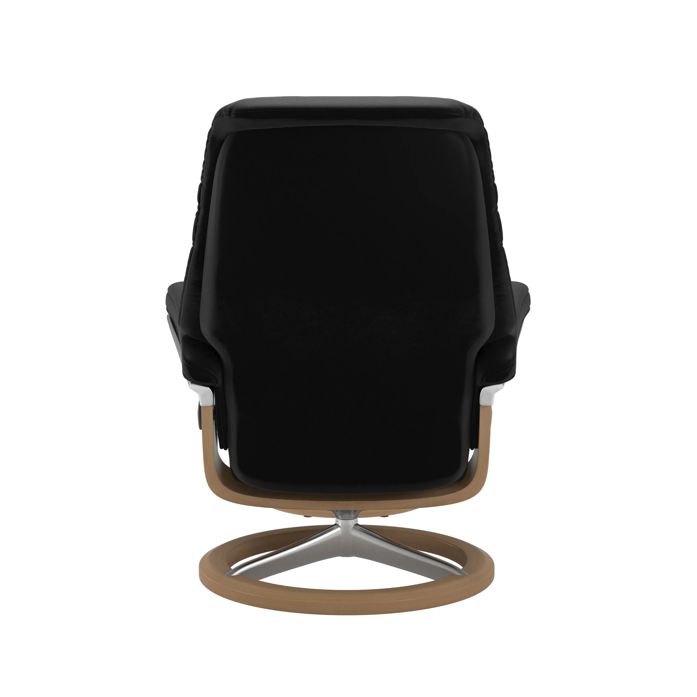 Stressless Sunrise Signature Sessel mit Hocker M Leder Batick Black Eiche Chrom