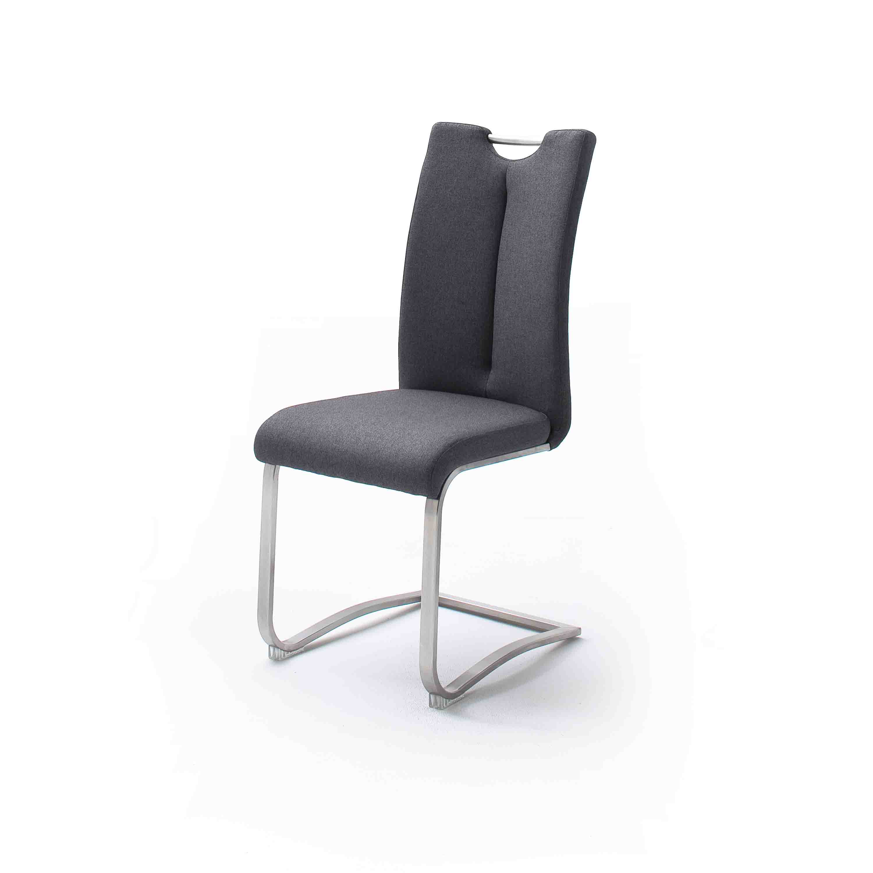 MCA Furniture Schwingstuhl Artos Stoffbezug 2er-Set mit Griffloch Anthrazit