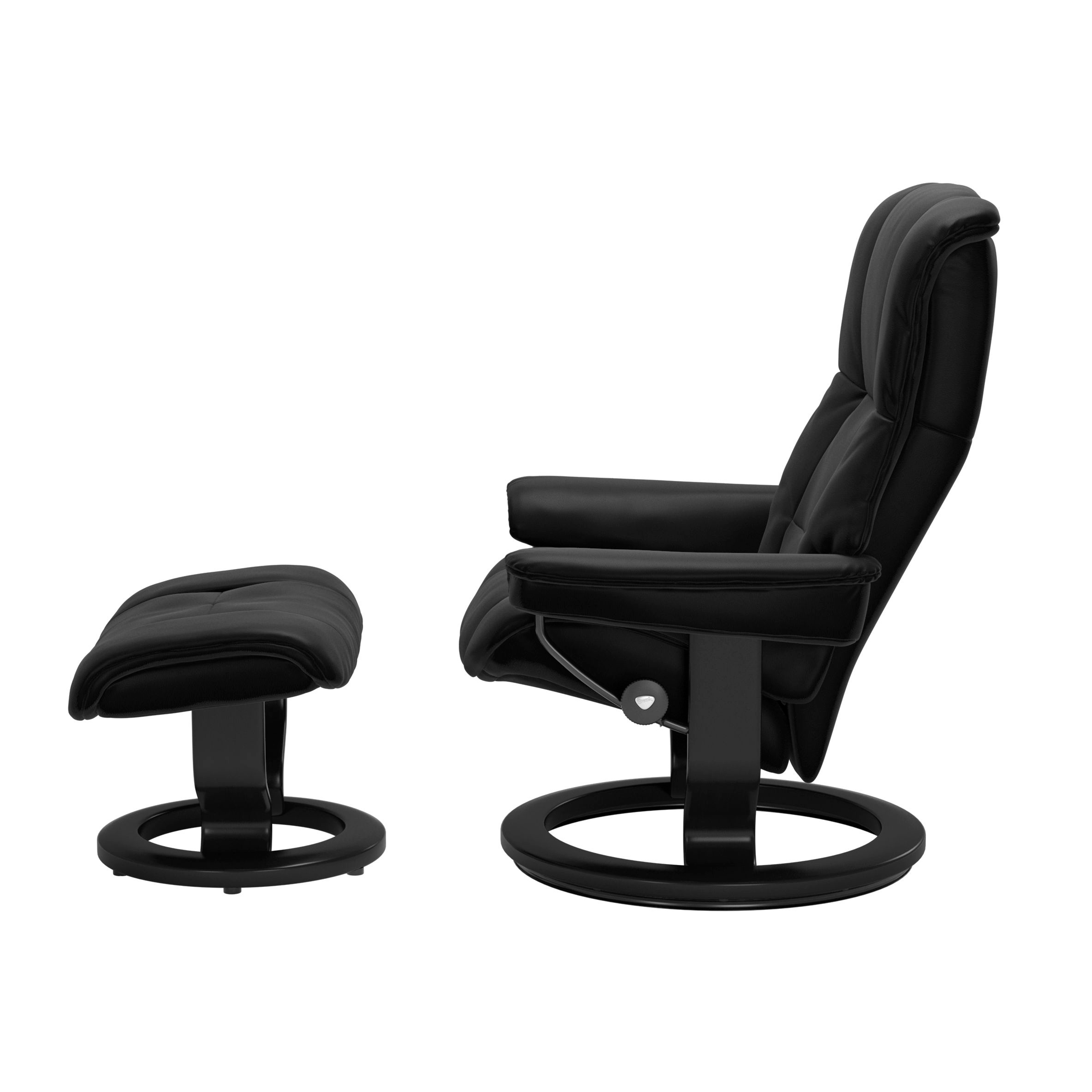 Stressless Mayfair Classic Sessel mit Hocker M Leder Batick Black Schwarz 