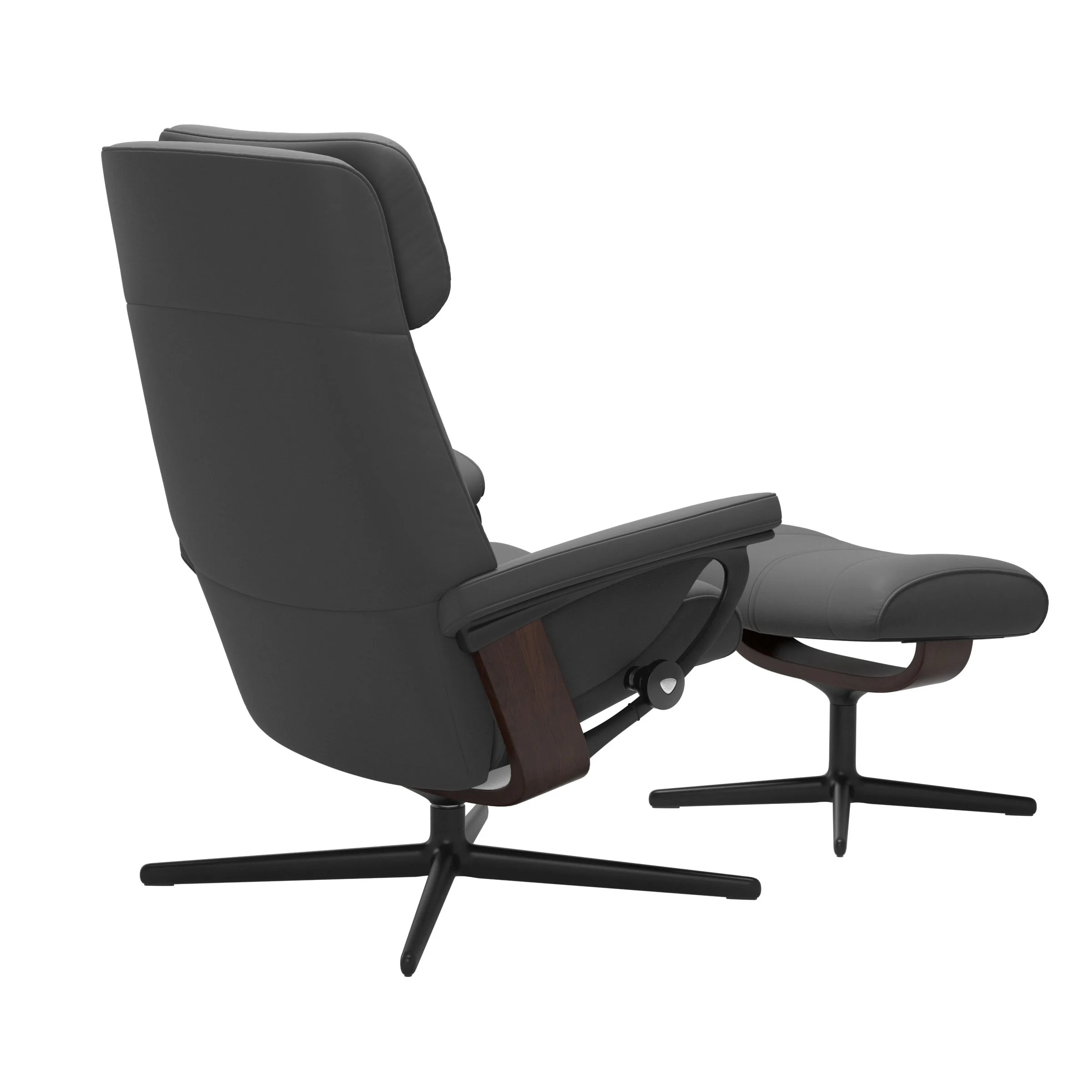 Stressless Paul Cross Sessel mit Hocker M Leder Batick Braun Mattschwarz