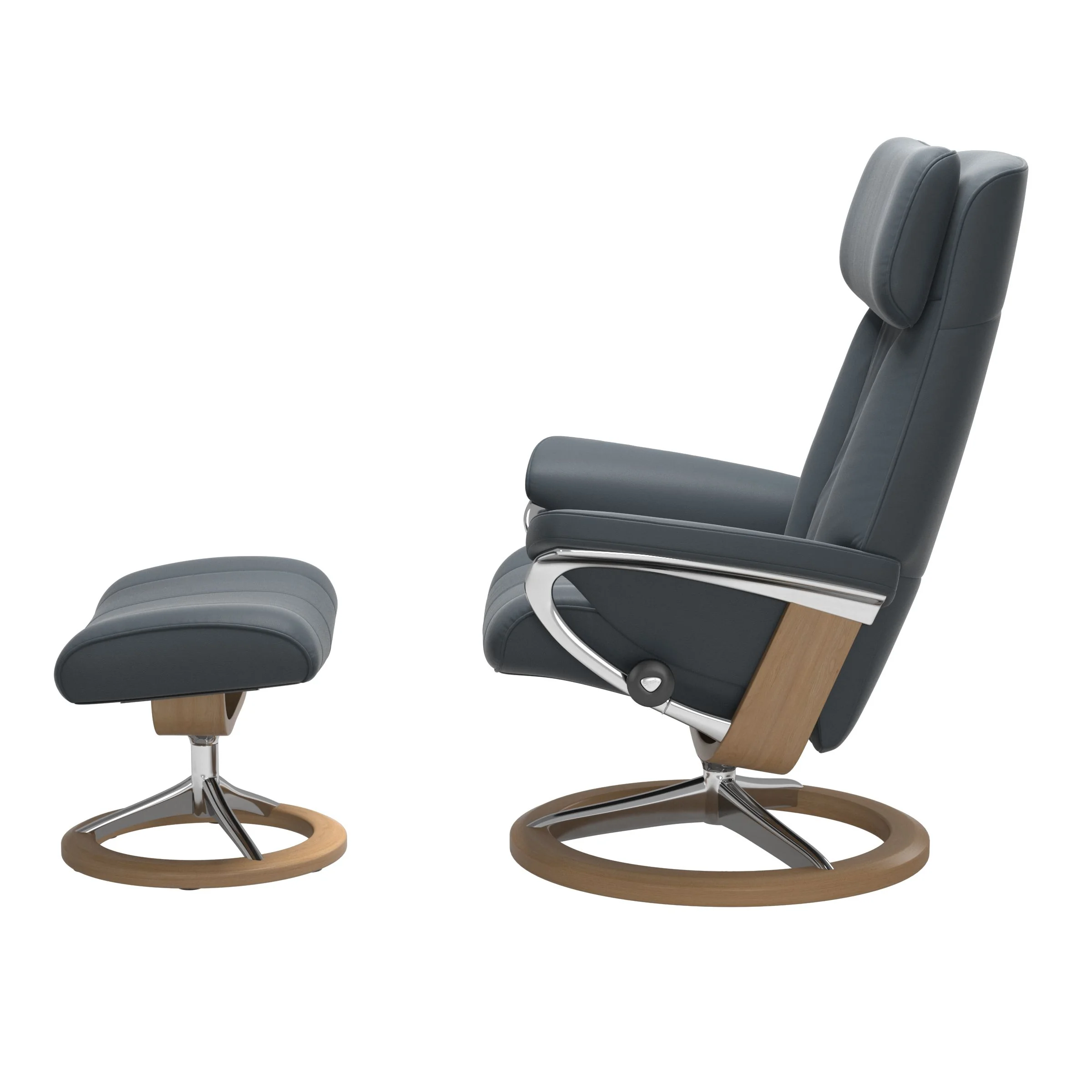Stressless Paul Signature Sessel mit Hocker M Leder Batick Eiche Chrom