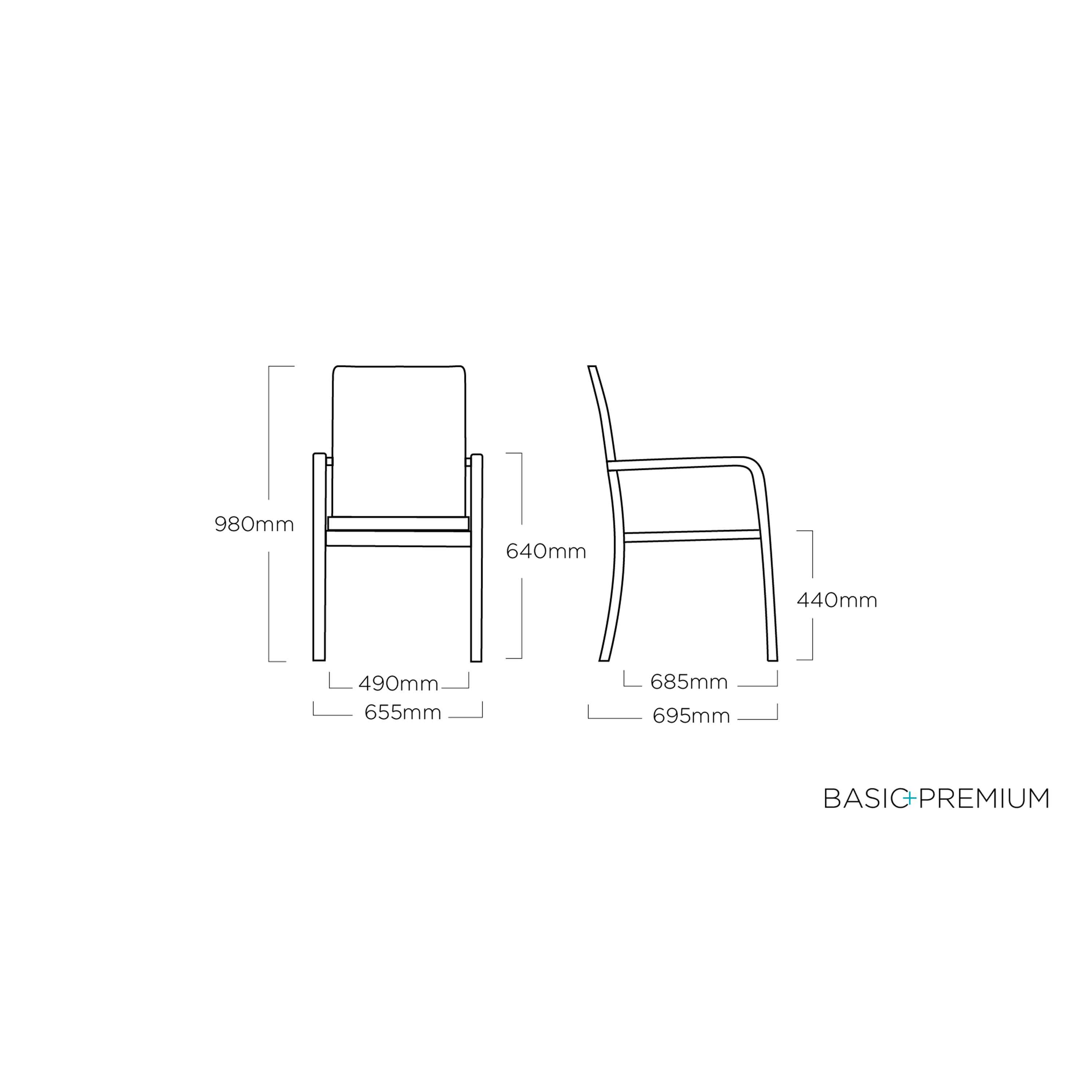 Kettler Gartenstuhl Basic Premium Silber/Lakritz