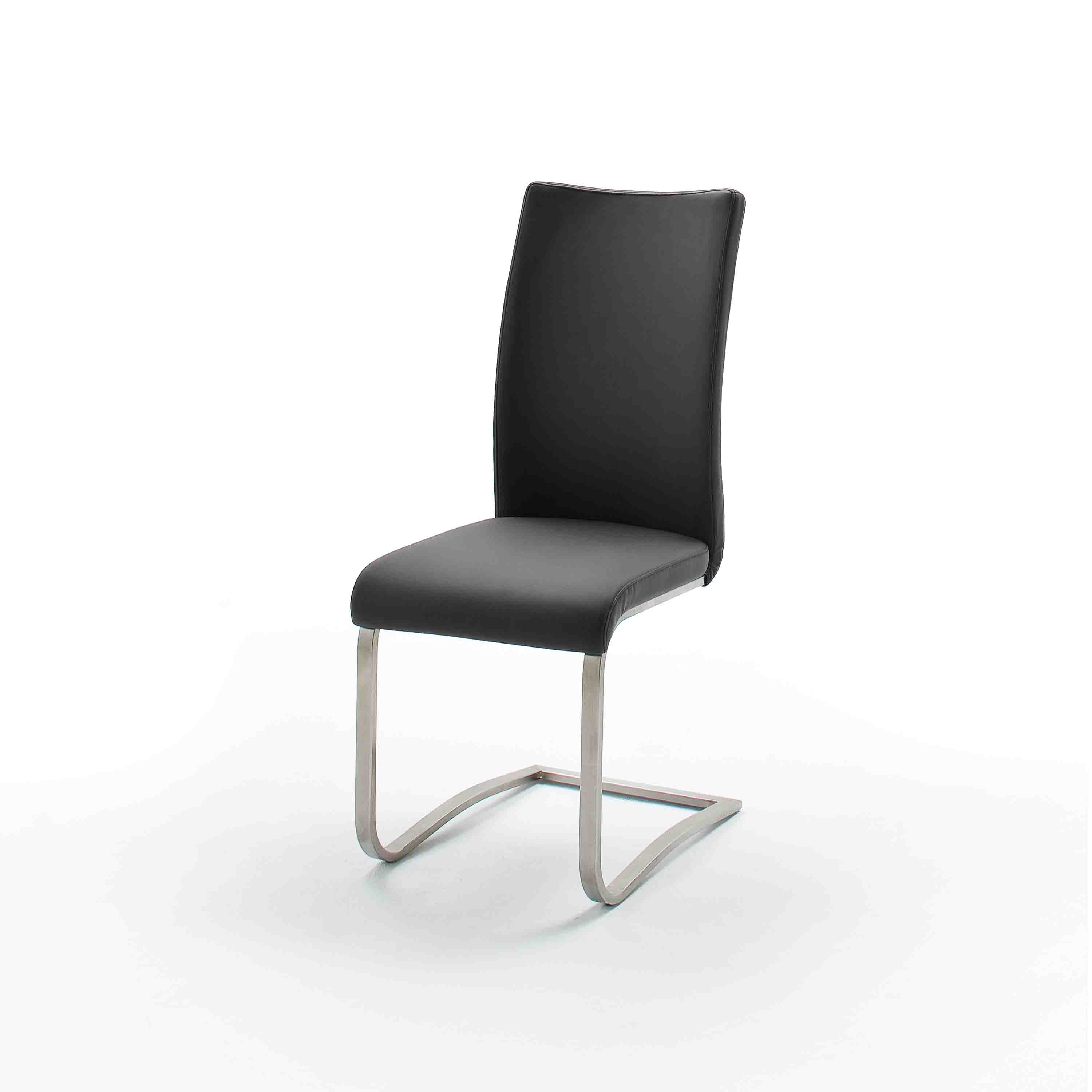 MCA Furniture Schwingstuhl Arco Echtleder 2er-Set Schwarz