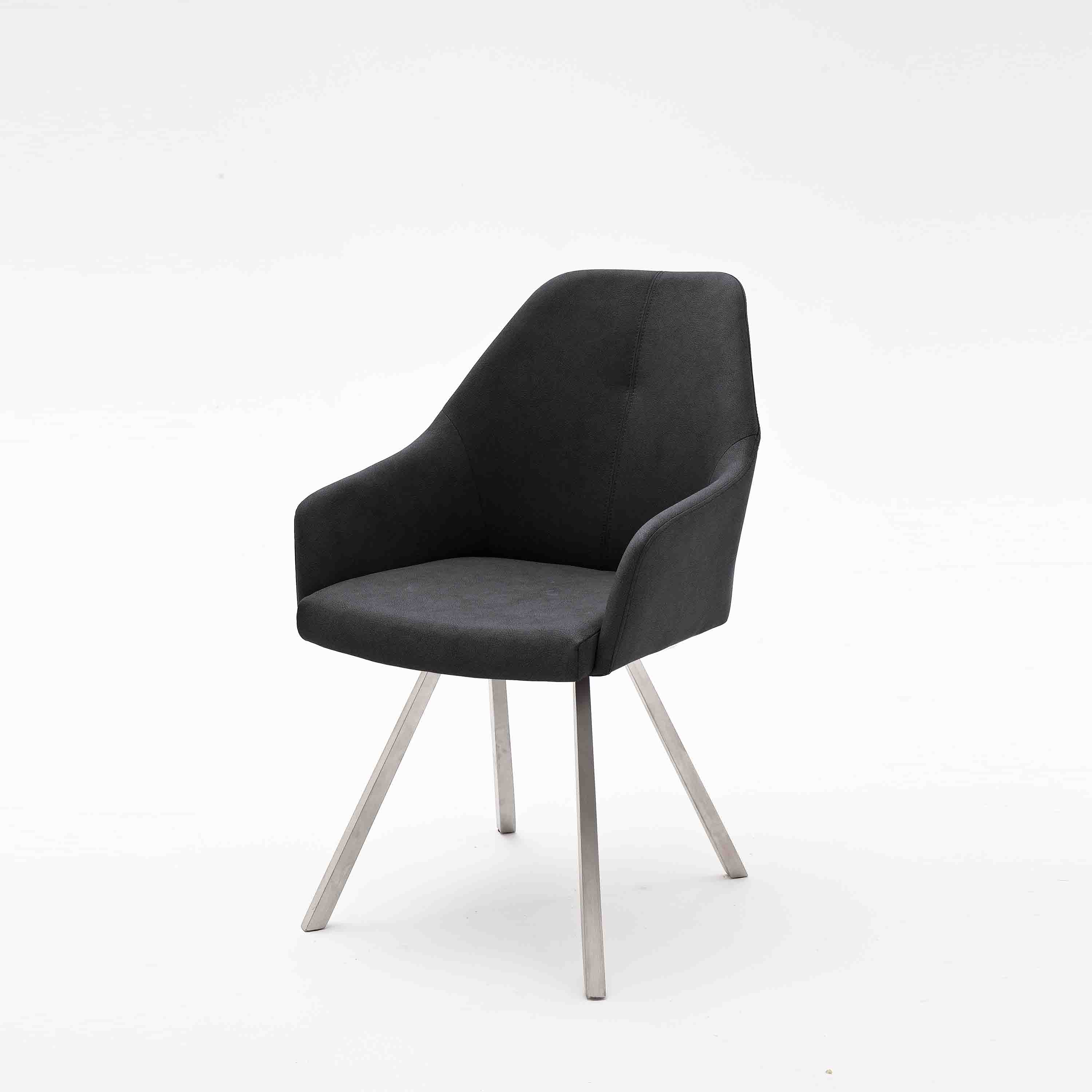 MCA Furniture 4-Fuß-Stuhl Madita 2er-Set Anthrazit