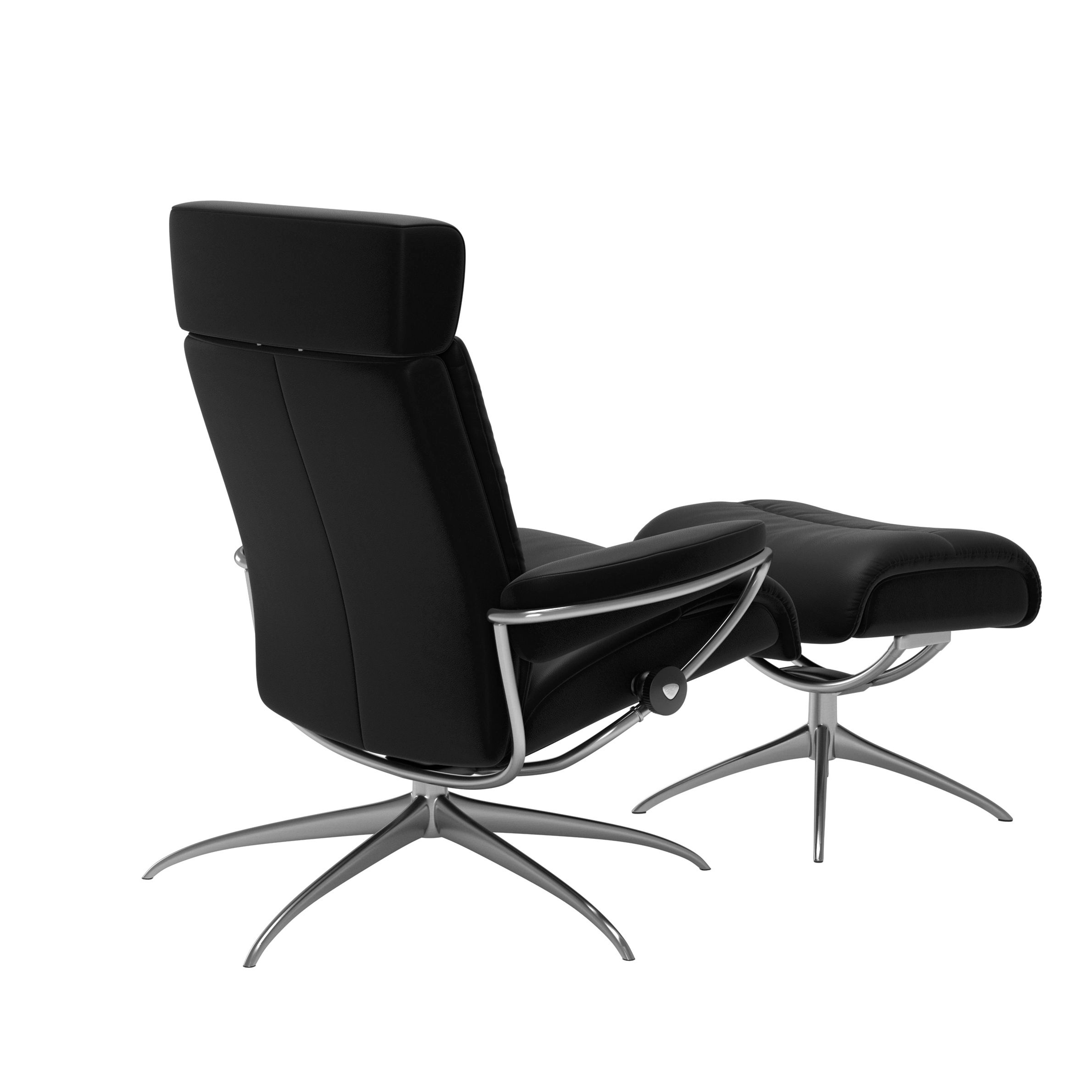 Stressless Tokyo Star-Gestell verstellbare Kopfstütze M Leder Paloma Black Chrom