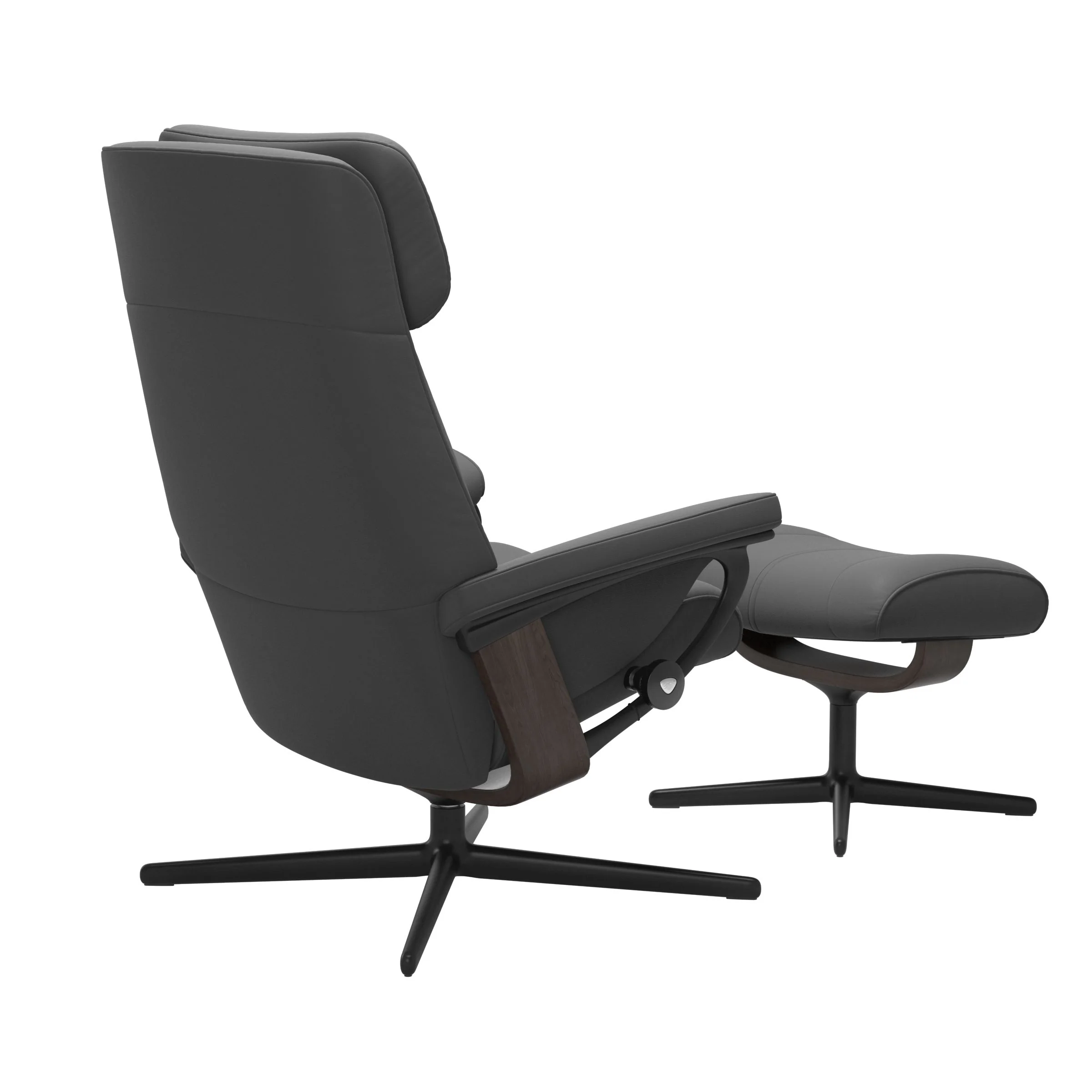 Stressless Paul Cross Sessel mit Hocker M Leder Batick Wenge Mattschwarz
