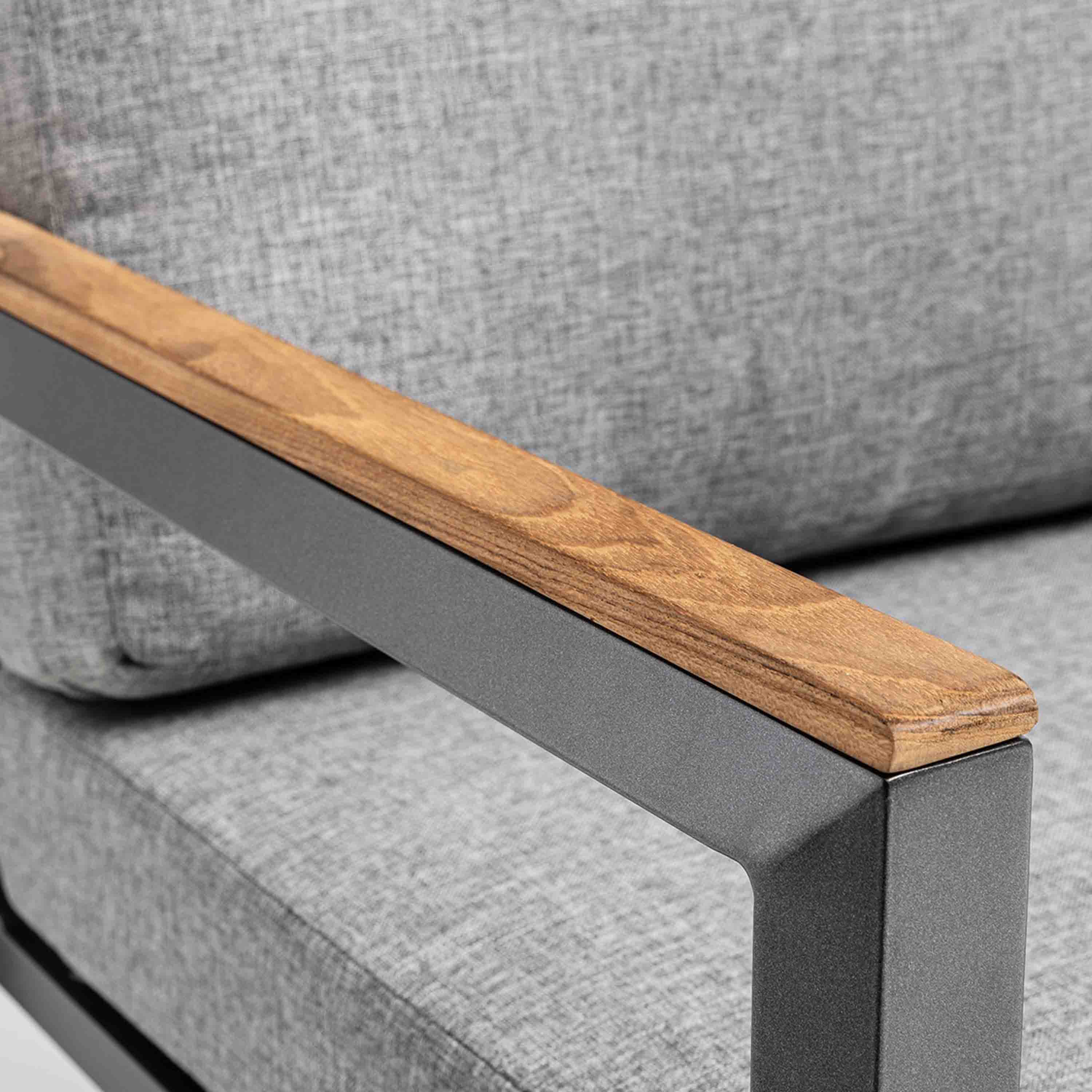 Kettler Gartenstuhl Ocean Skid Armlehne Teak Anthrazit/Hellgrau Meliert Kettler Gartenstuhl Ocean Skid Armlehne Teak Anthrazit/Hellgrau Meliert
