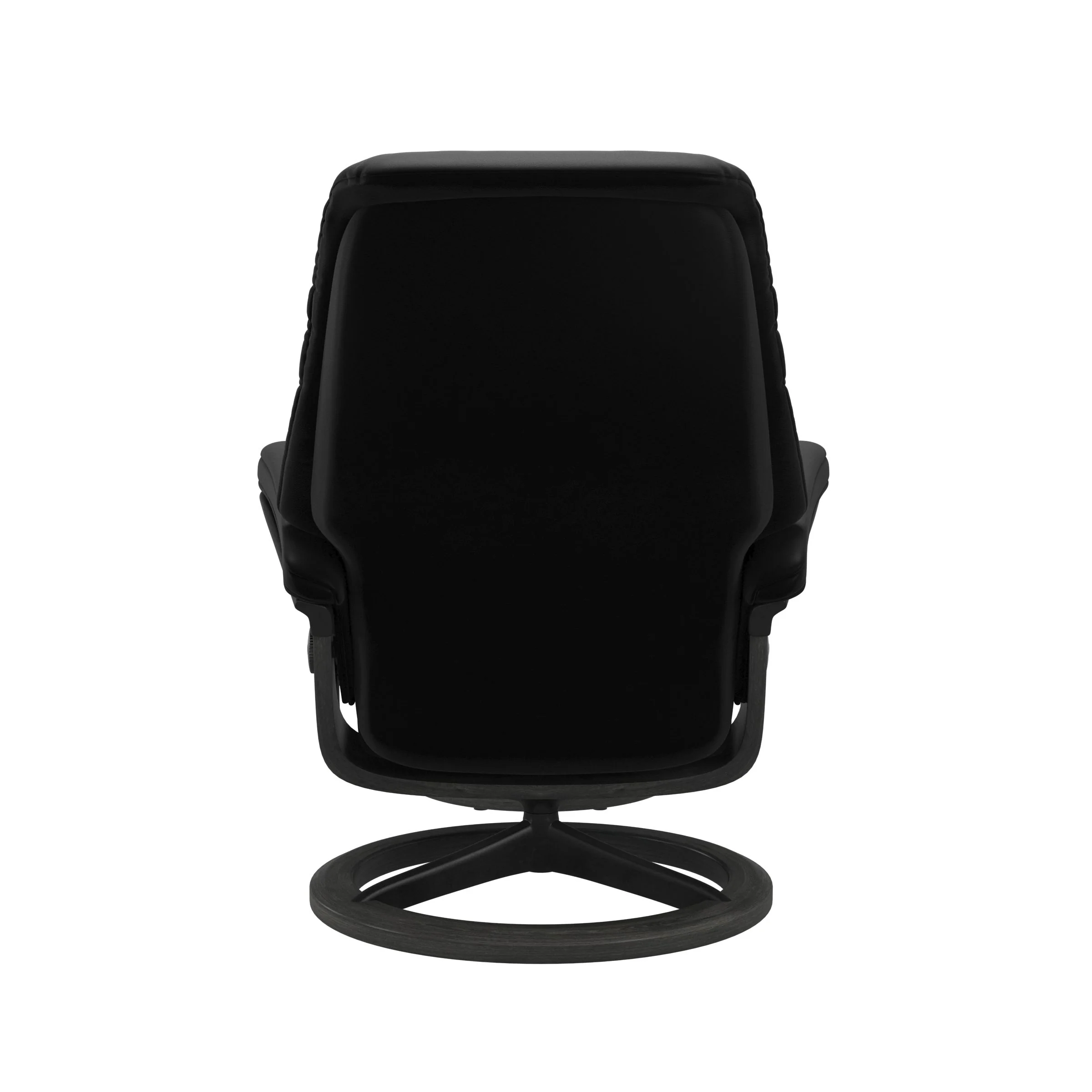 Stressless Sunrise Signature Sessel mit Hocker M Leder Batick Black Grau Mattschwarz