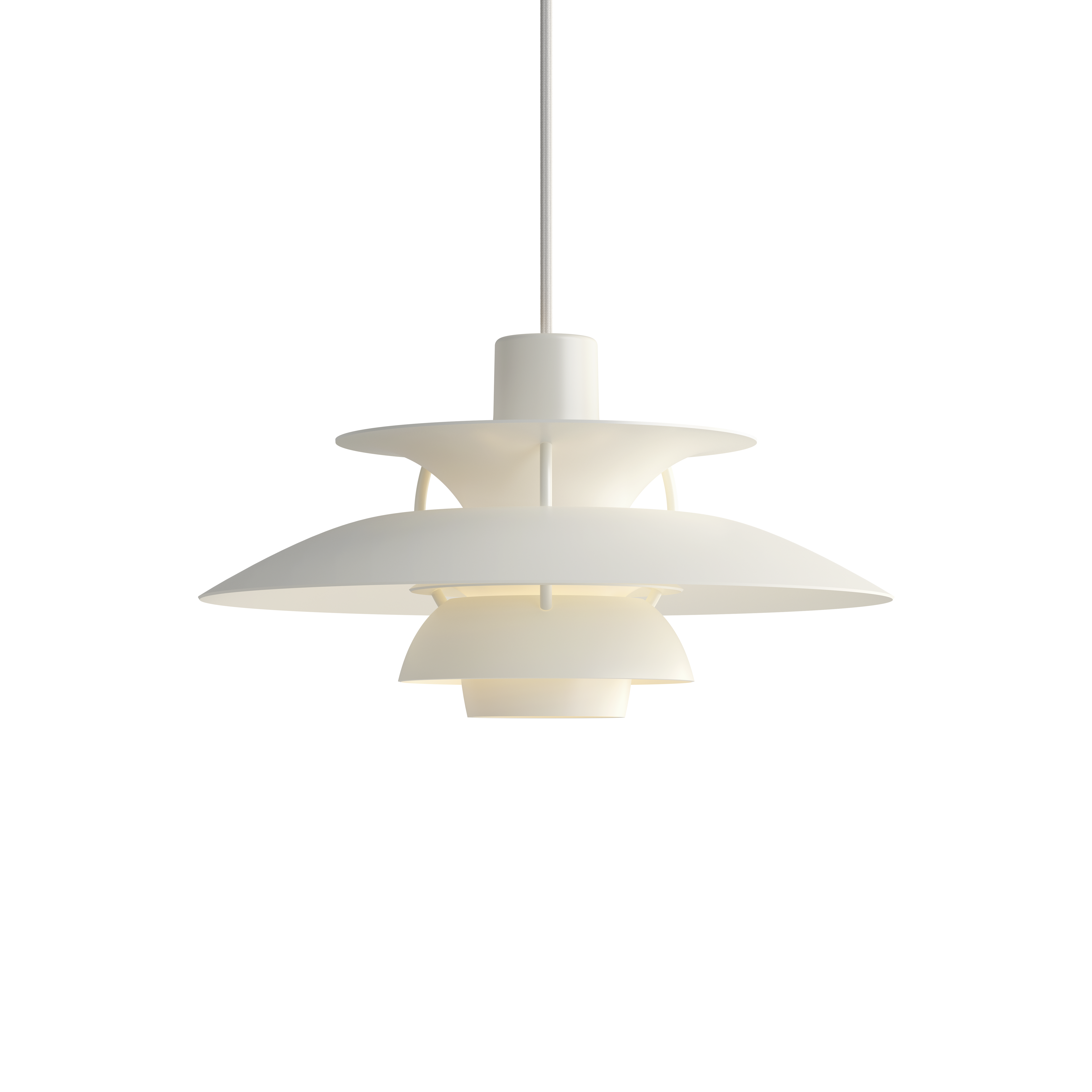 Louis Poulsen Pendelleuchte PH 5 Mini Monochrom Weiß Louis Poulsen Pendelleuchte PH 5 Mini Monochrom Weiß