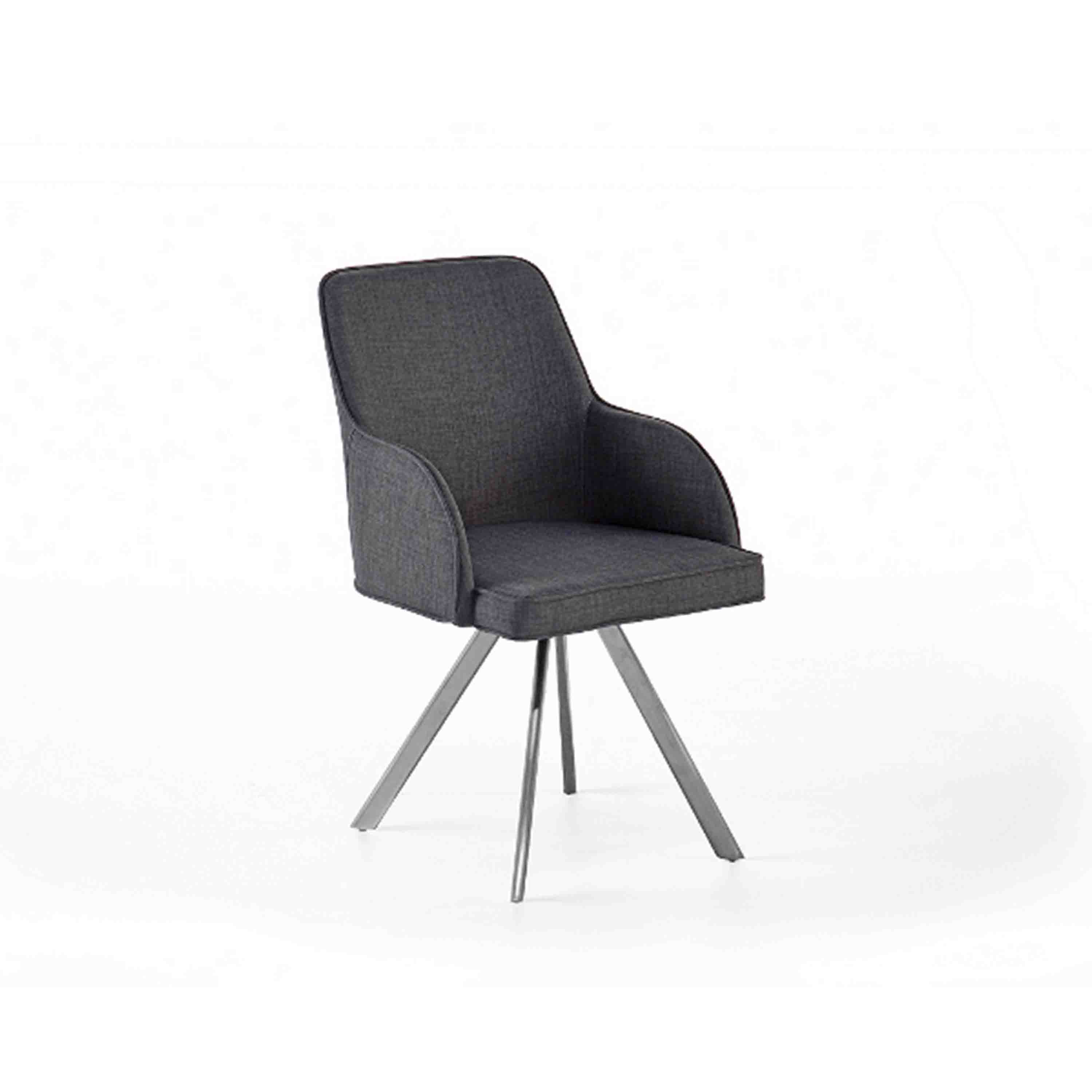 MCA Furniture 4-Fuß-Stuhl Elara 2er-Set C Oval Grau