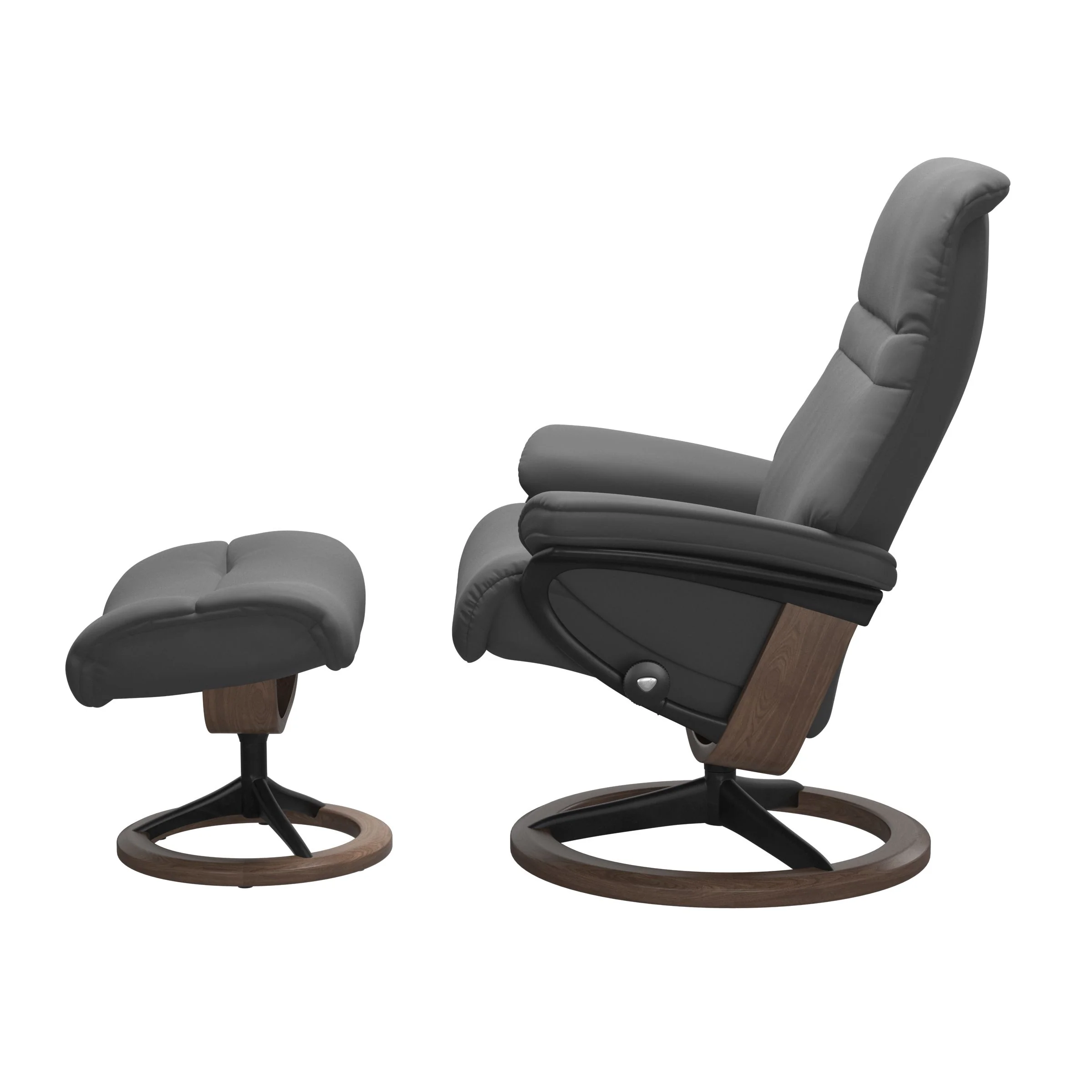 Stressless Sunrise Signature Sessel mit Hocker M Leder Batick Walnuss Mattschwarz