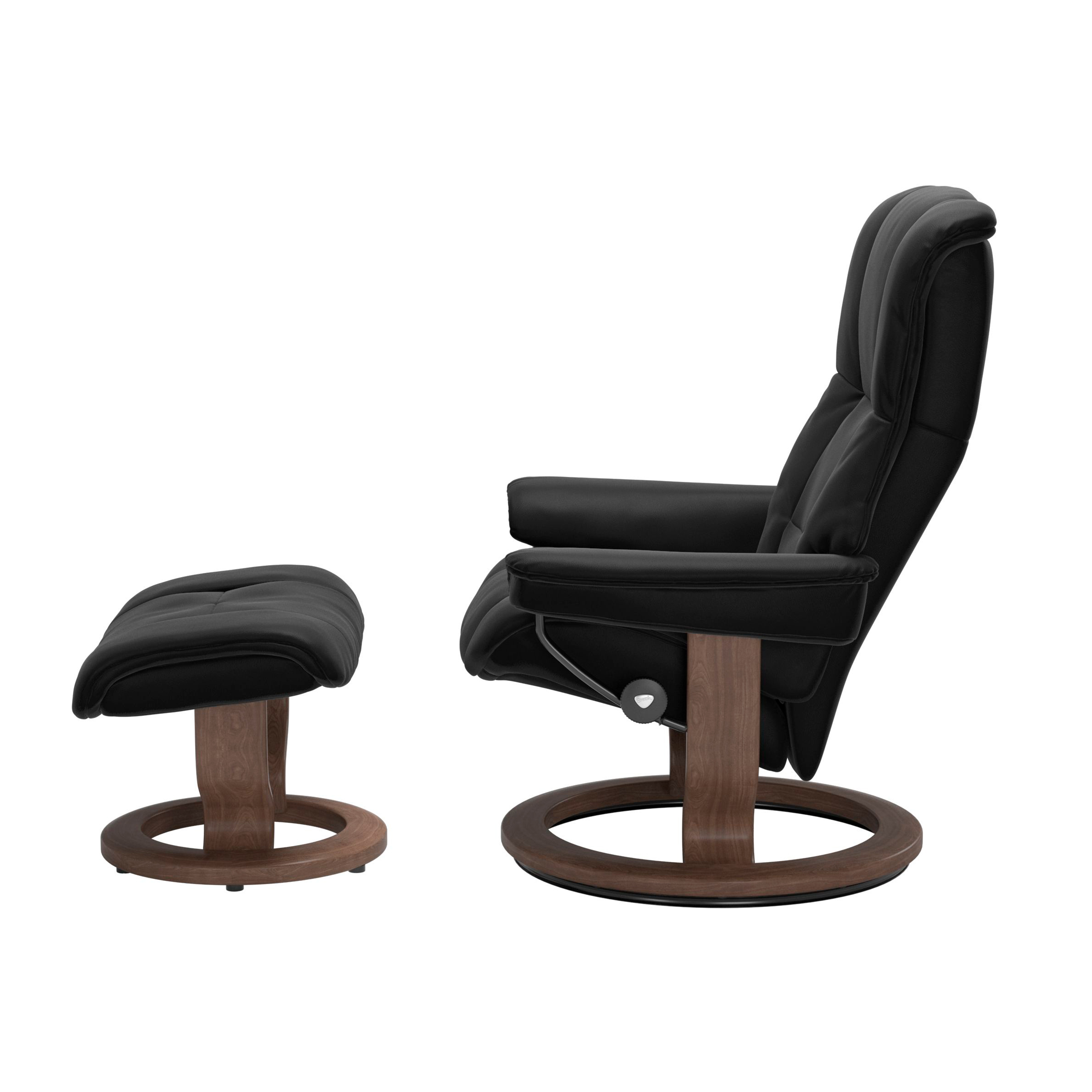 Stressless Mayfair Classic Sessel mit Hocker M Leder Paloma Black Walnuss 