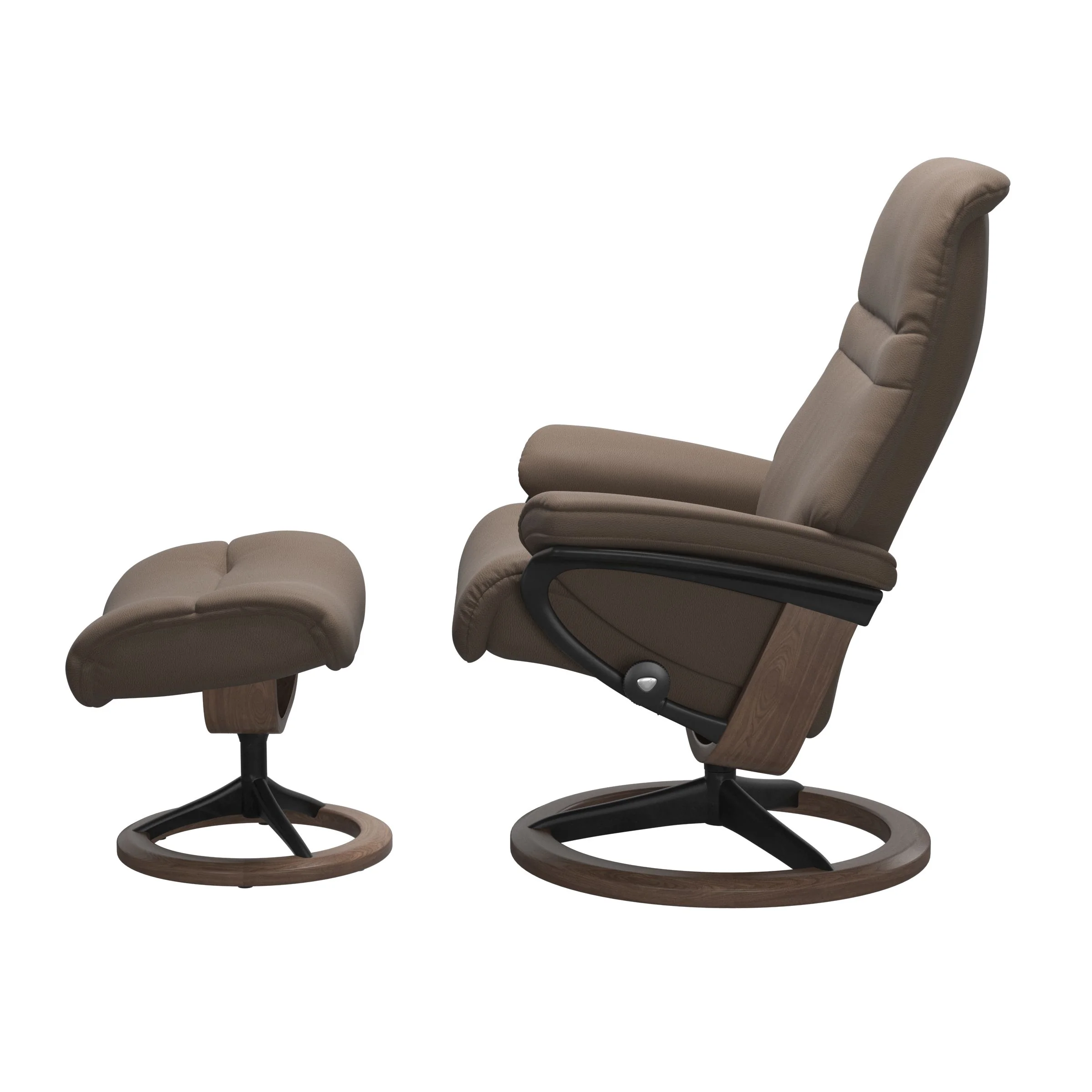 Stressless Sunrise Signature Sessel mit Hocker M Leder Batick Mole Walnuss Mattschwarz