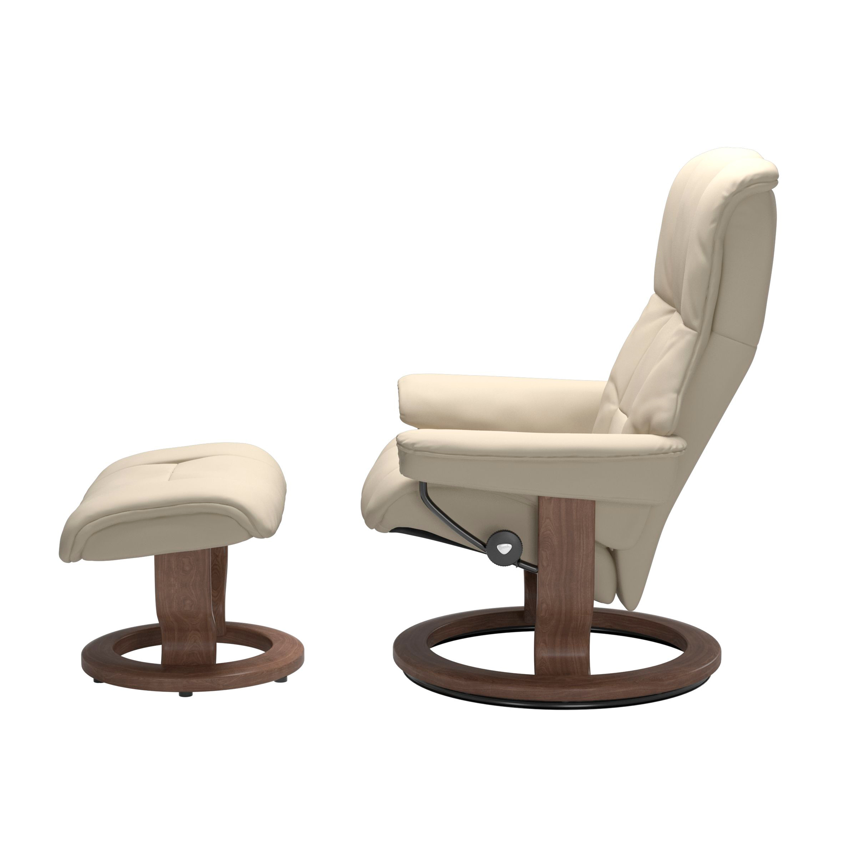 Stressless Mayfair Classic Sessel mit Hocker M Leder Batick Cream Walnuss 