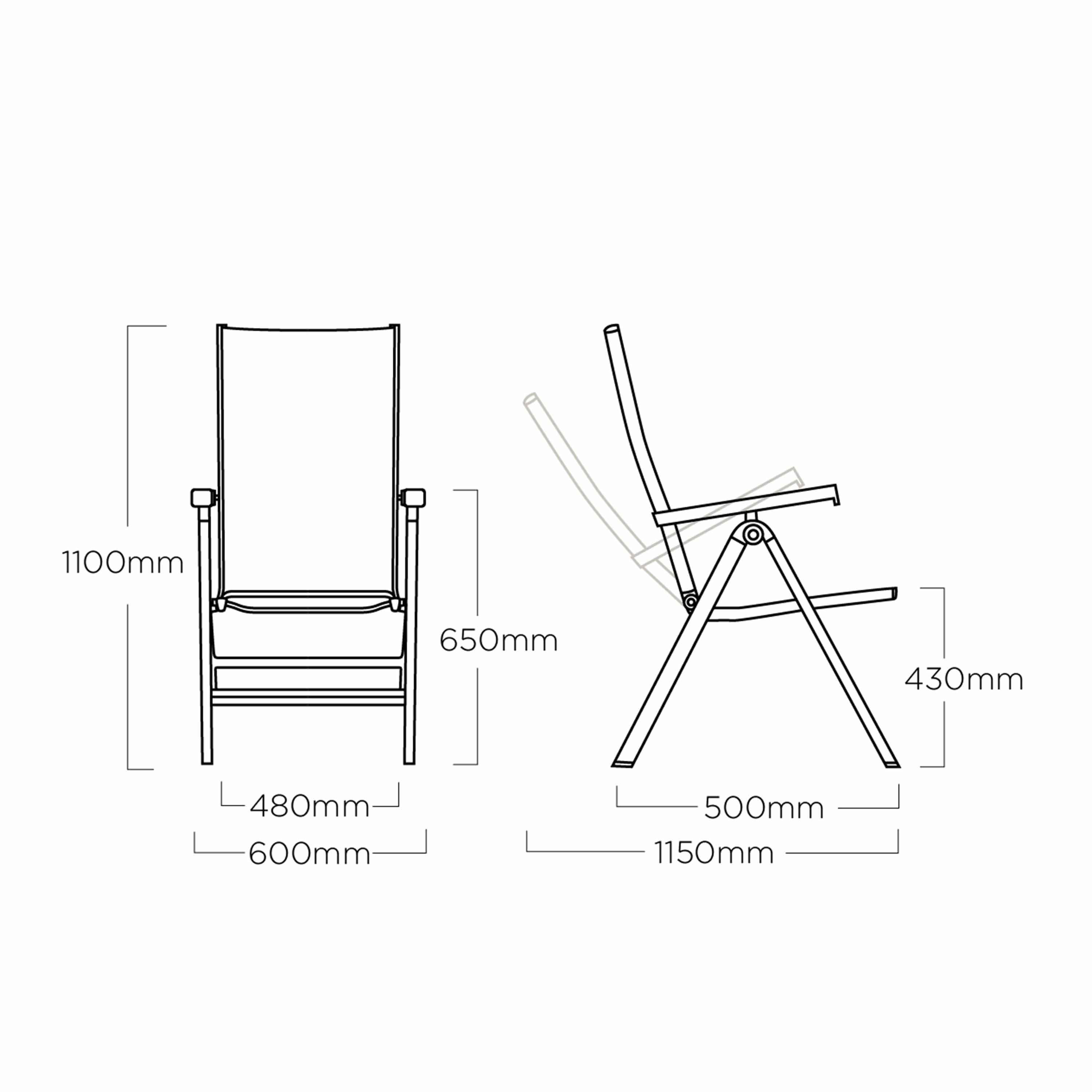 Kettler Gartensessel Diamond Multipositionssessel Armlehne Teak Silber Flanelle