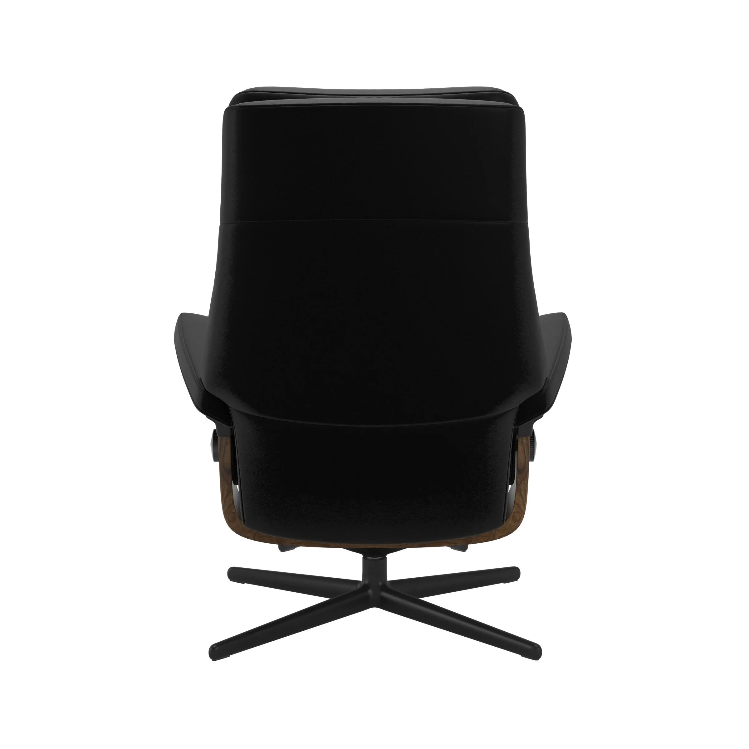 Stressless Paul Cross Sessel mit Hocker M Leder Batick Black Teak Mattschwarz