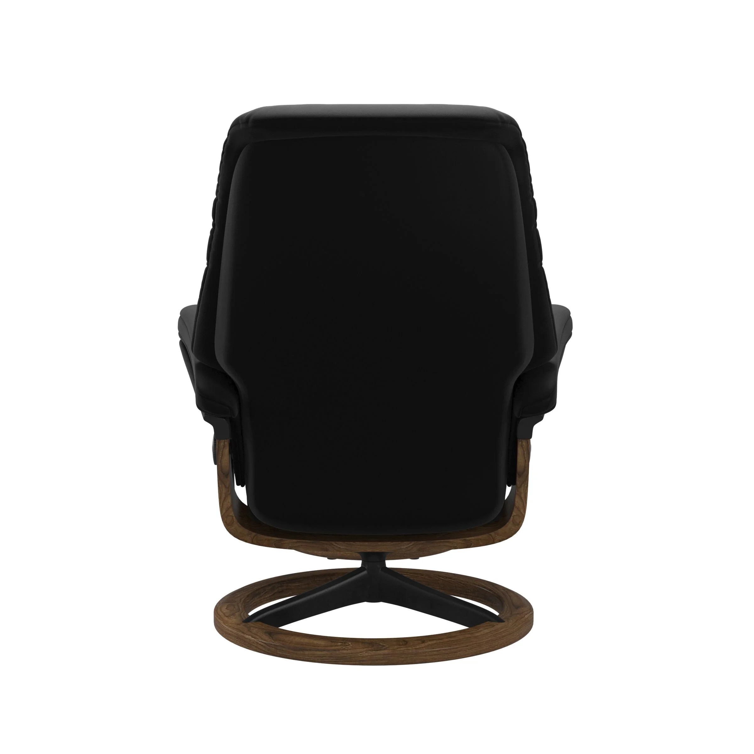 Stressless Sunrise Signature Sessel mit Hocker M Leder Paloma Black Teak Mattschwarz