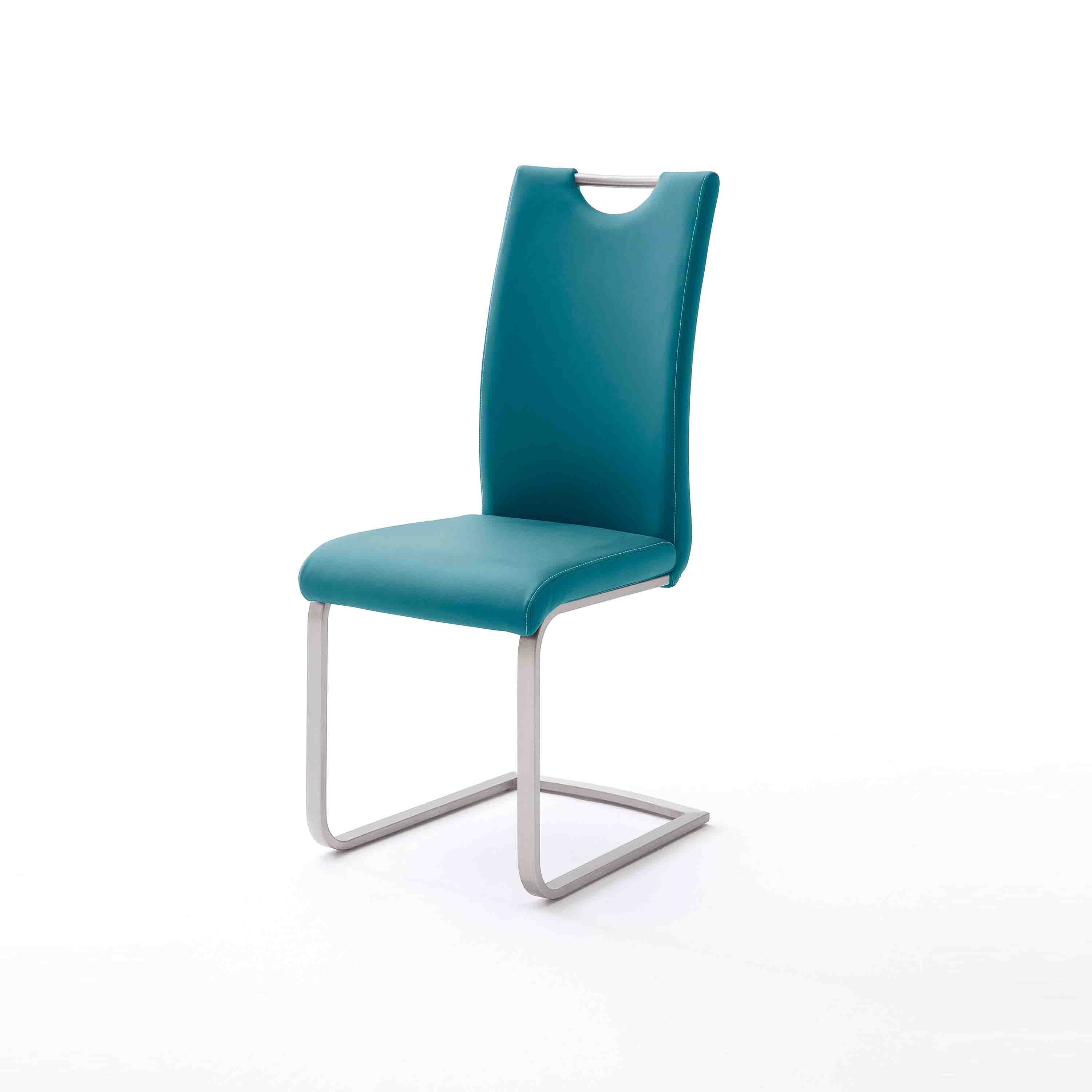 MCA Furniture Schwingstuhl Paulo 4er-Set mit Griffloch Petrol