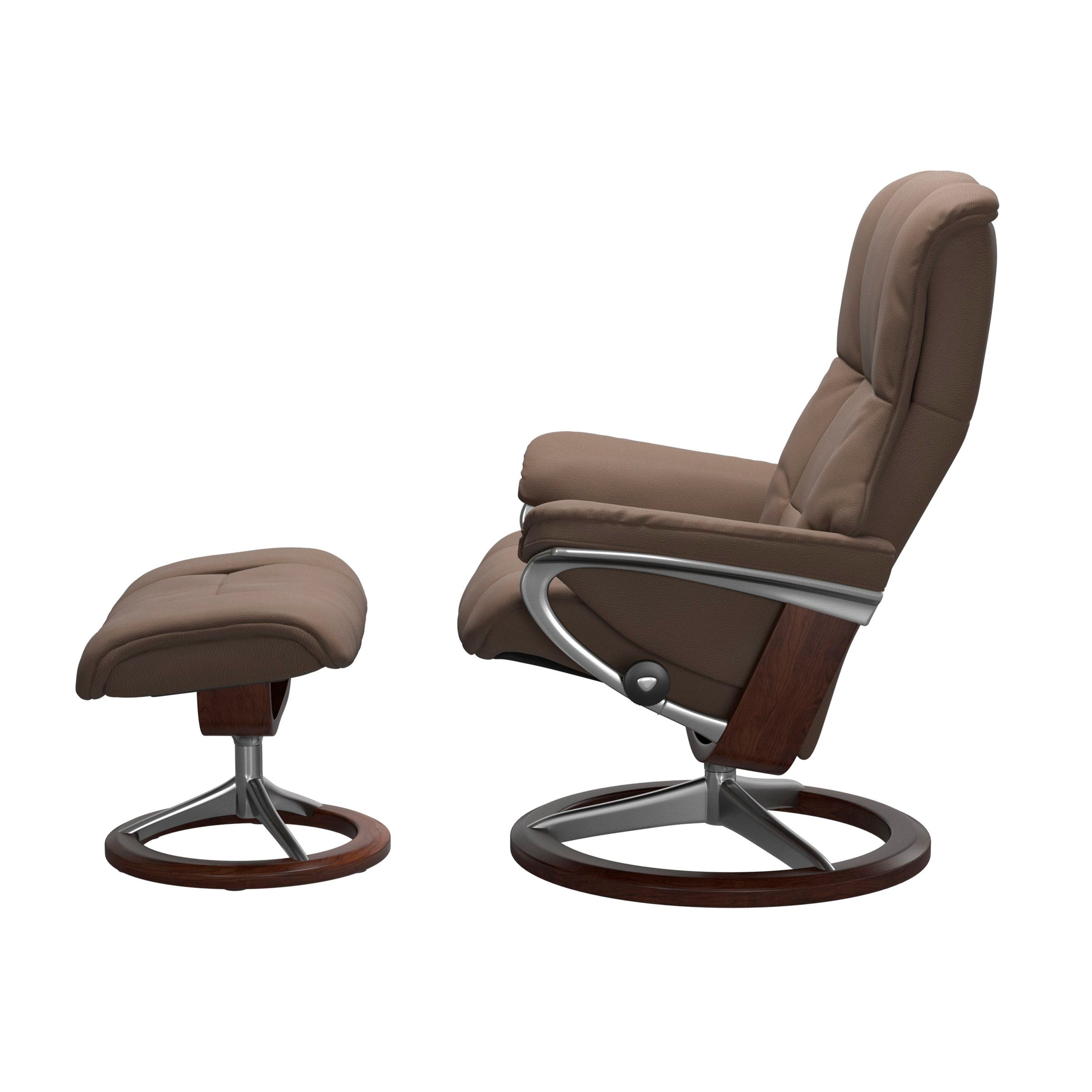 Stressless Mayfair Signature Sessel mit Hocker M Leder Batick Mole Braun Chrom