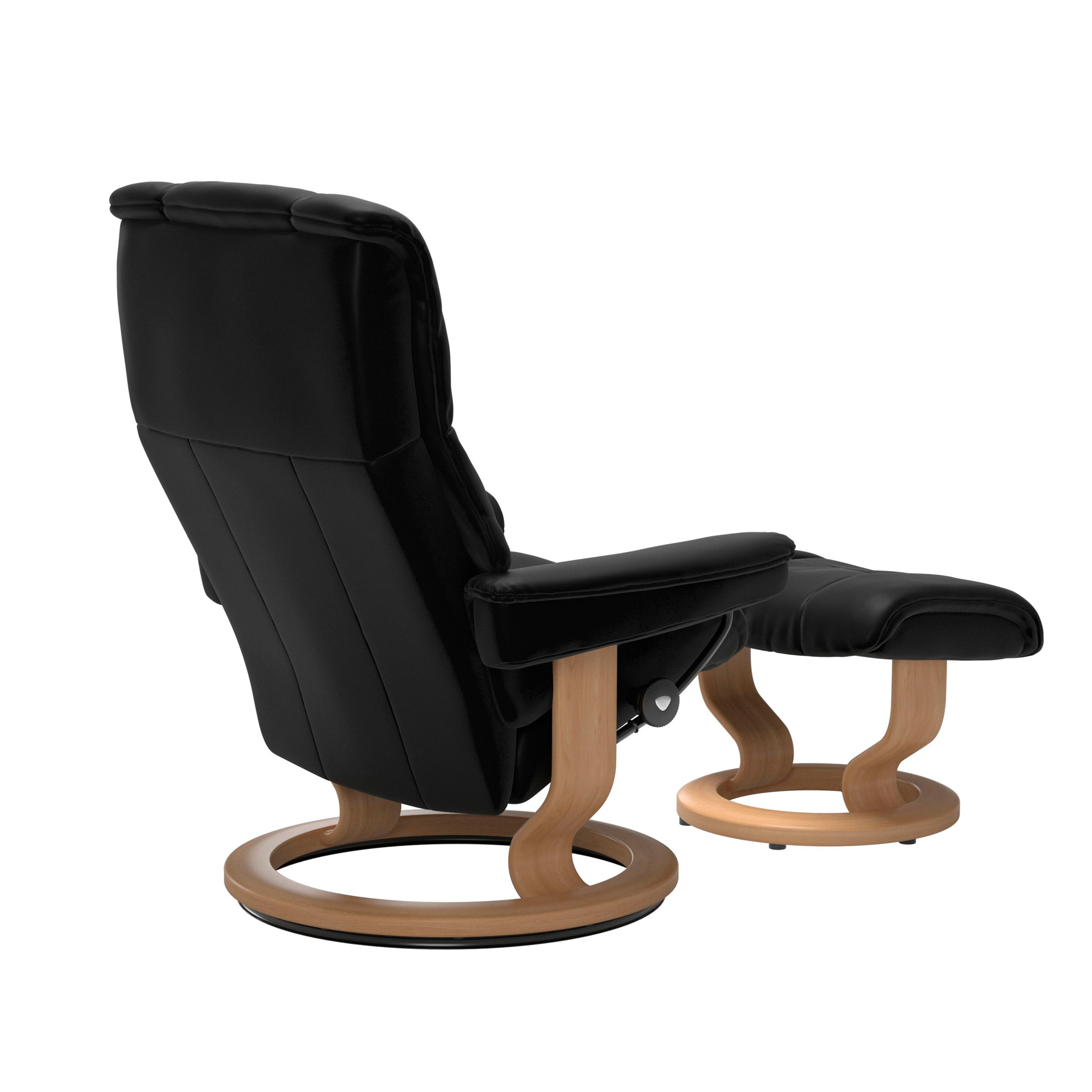 Stressless Mayfair Classic Sessel mit Hocker M Leder Batick Black Eiche 