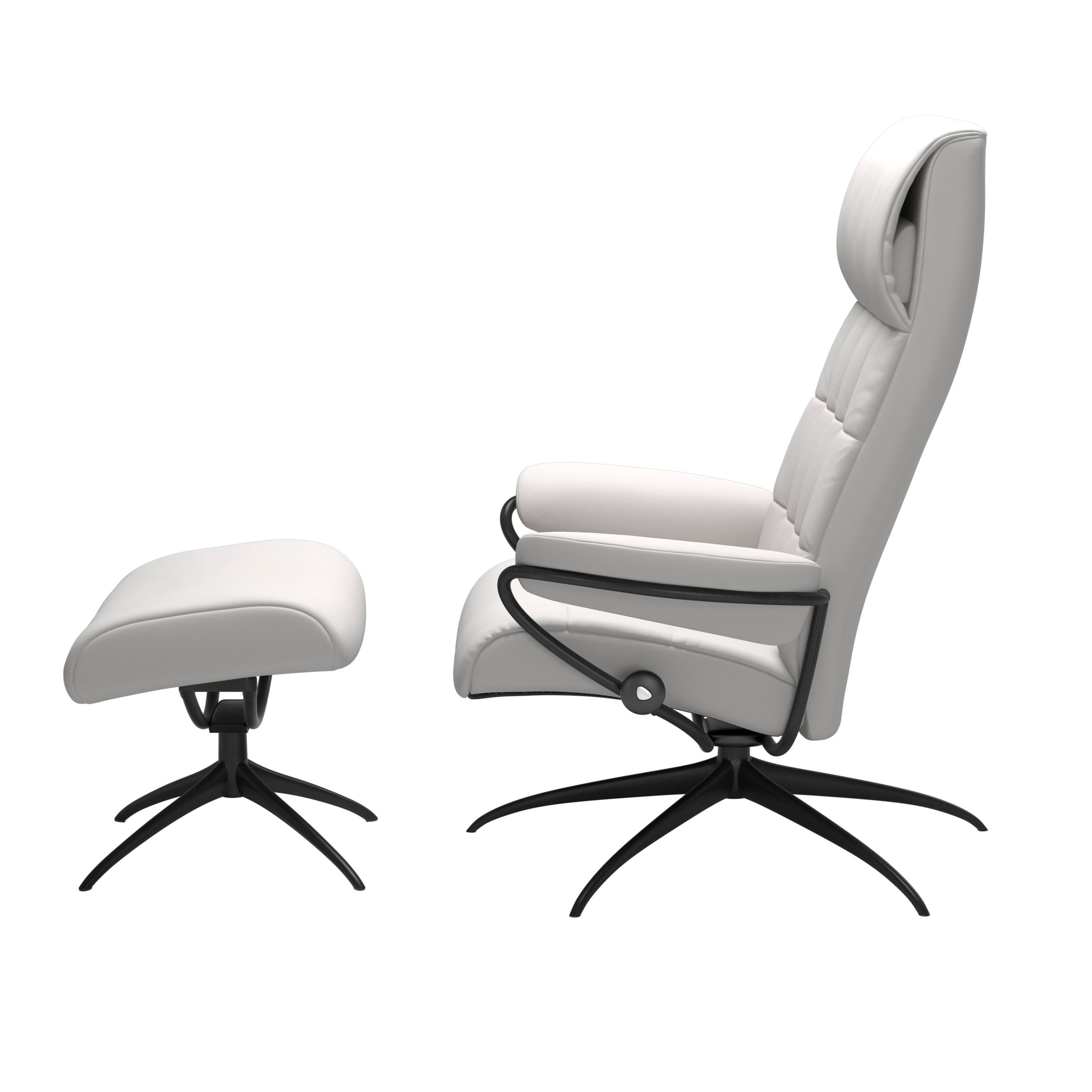 Stressless London High Back M Leder Batick Snow Mattschwarz