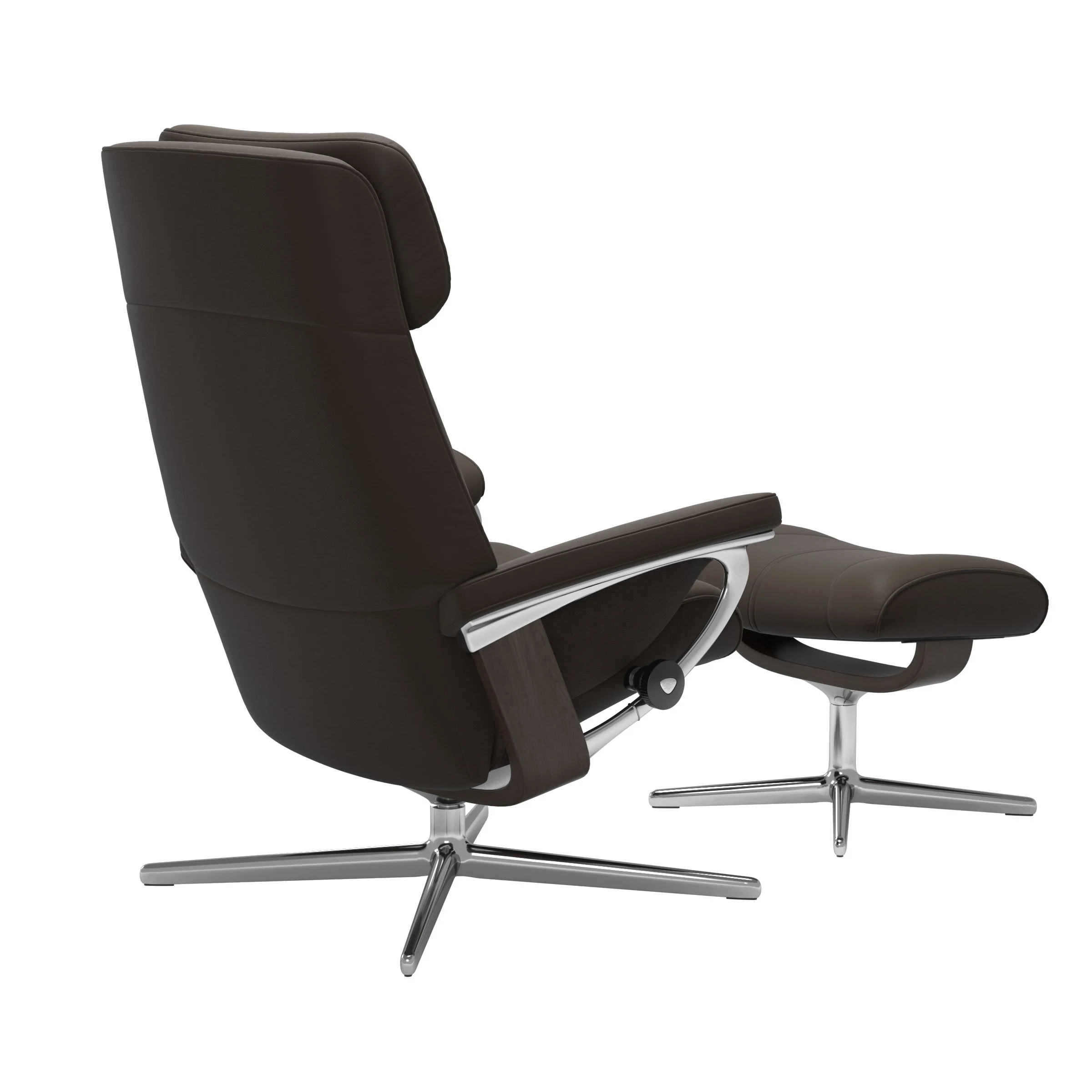 Stressless Paul Cross Sessel mit Hocker M Leder Batick Wenge Chrom