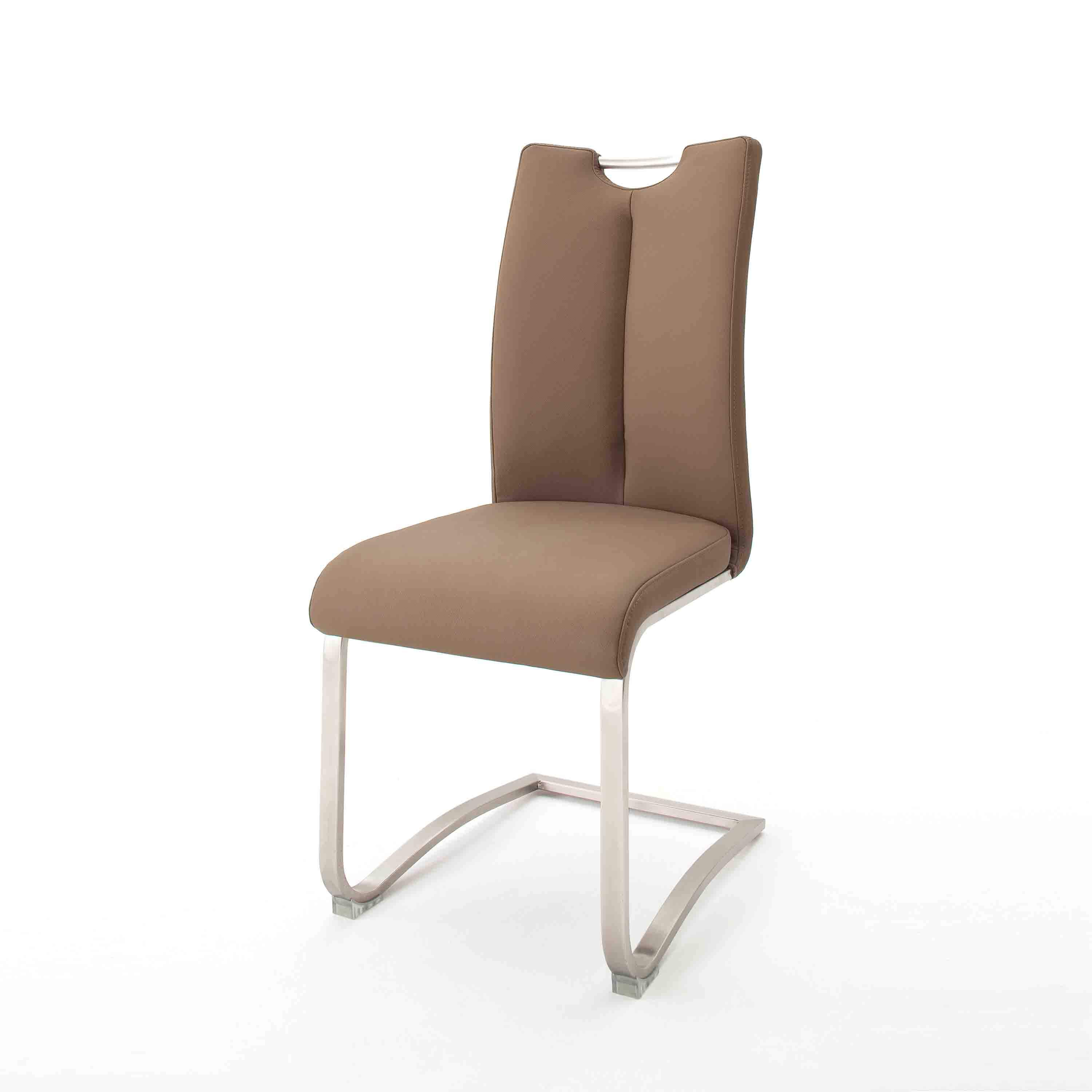 MCA Furniture Schwingstuhl Artos Echtleder 2er-Set mit Griffloch Cappuccino