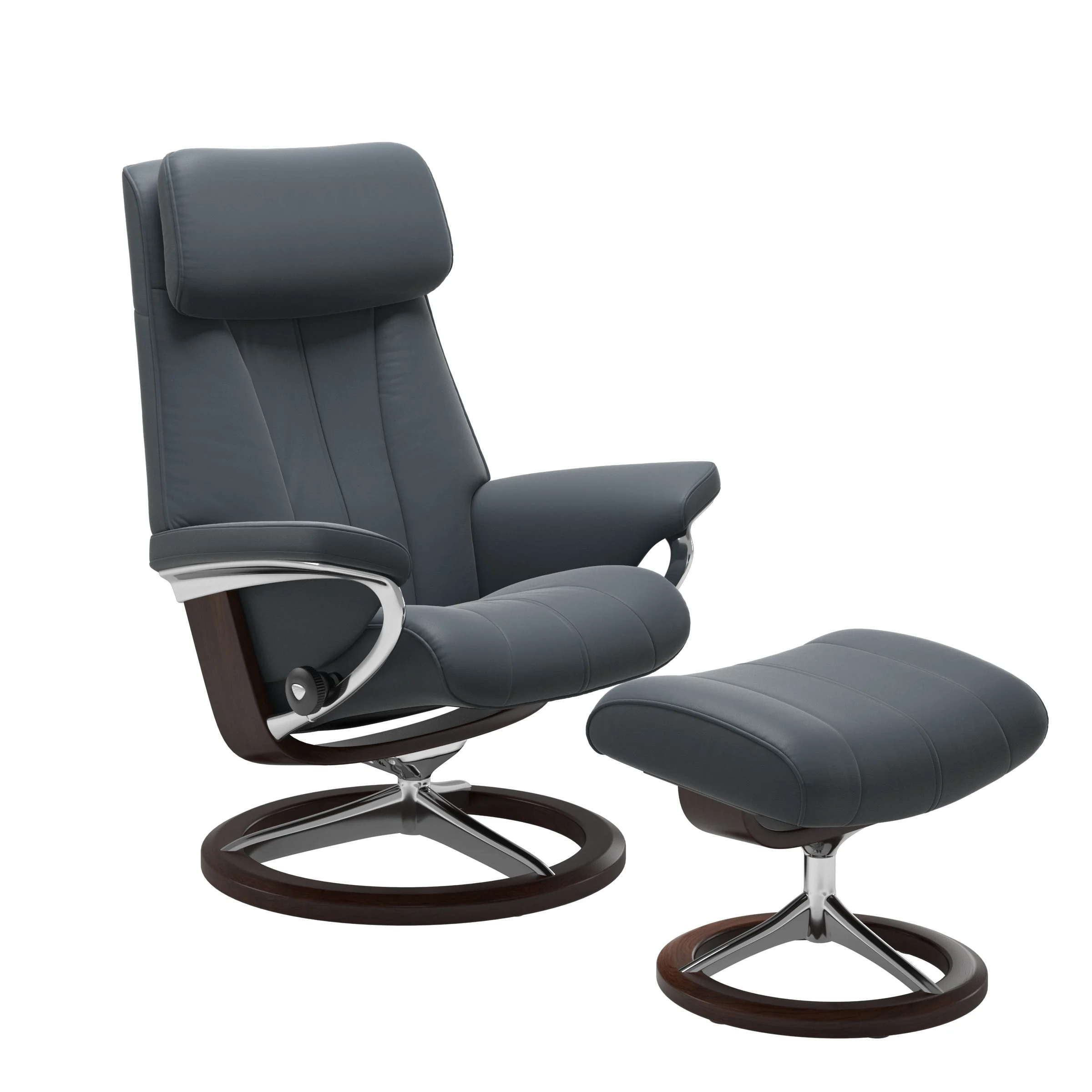 Stressless Paul Signature Sessel mit Hocker M Leder Batick Braun Chrom