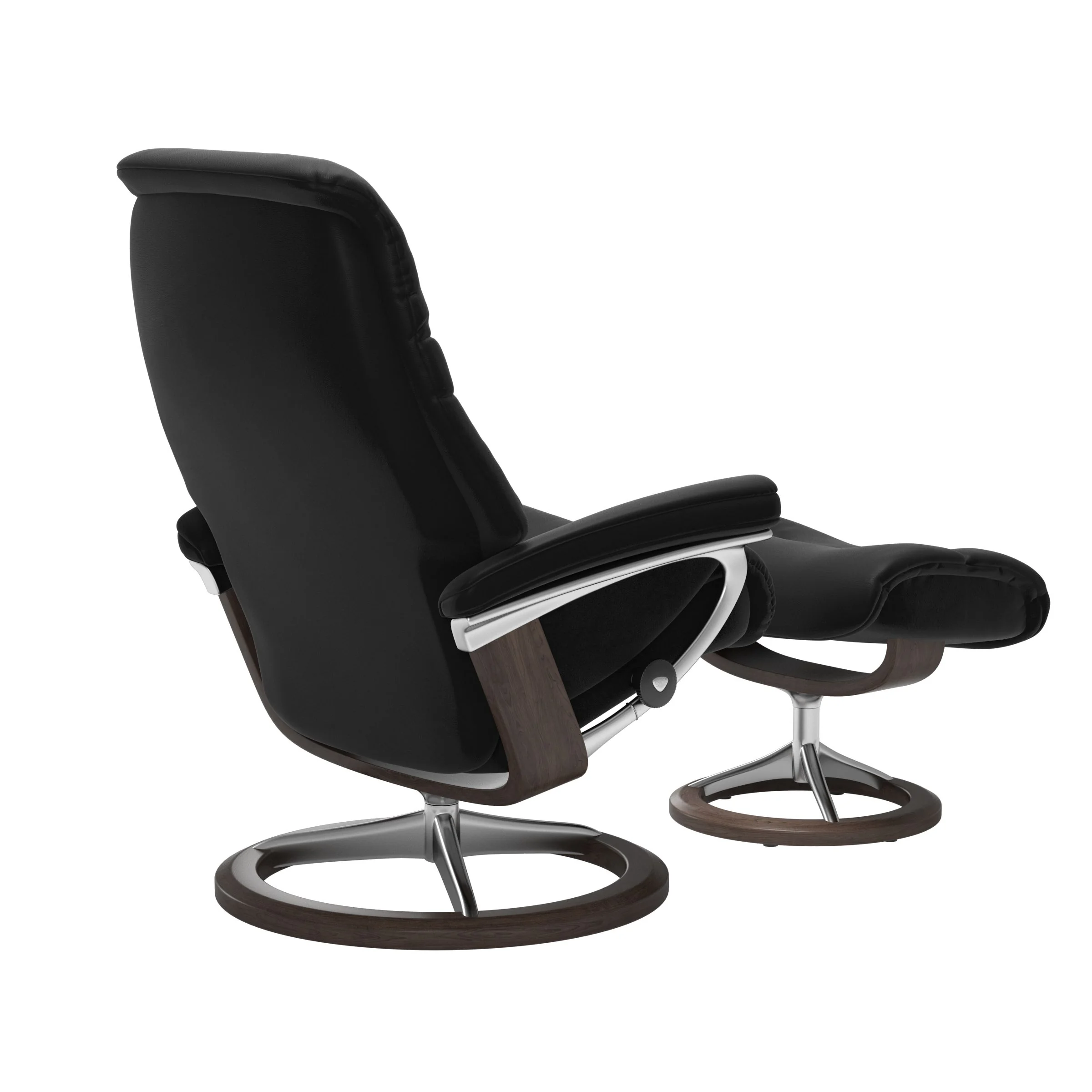 Stressless Sunrise Signature Sessel mit Hocker M Leder Paloma Black Wenge Chrom