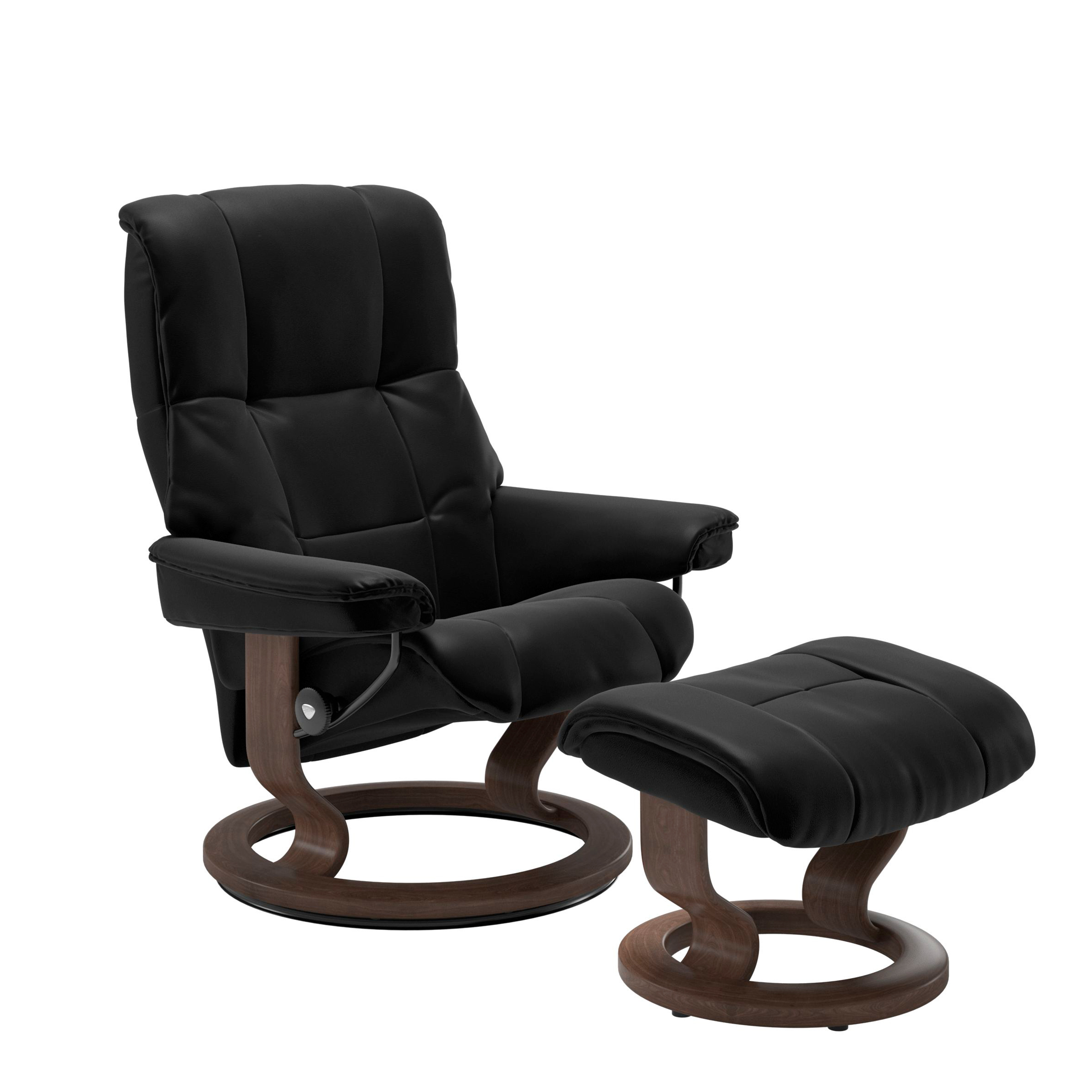 Stressless Mayfair Classic Sessel mit Hocker M Leder Batick Black Walnuss 