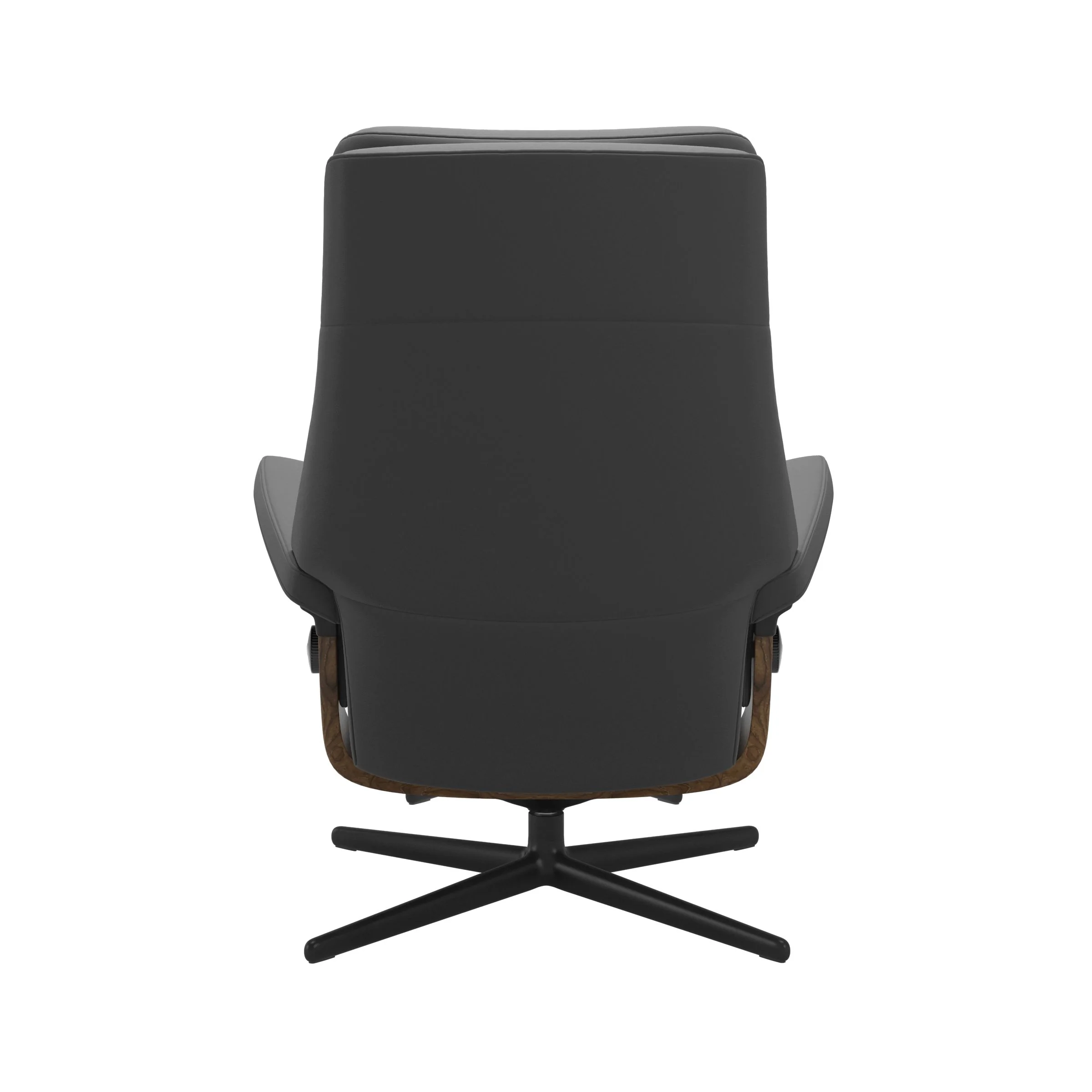 Stressless Paul Cross Sessel mit Hocker M Leder Batick Teak Mattschwarz