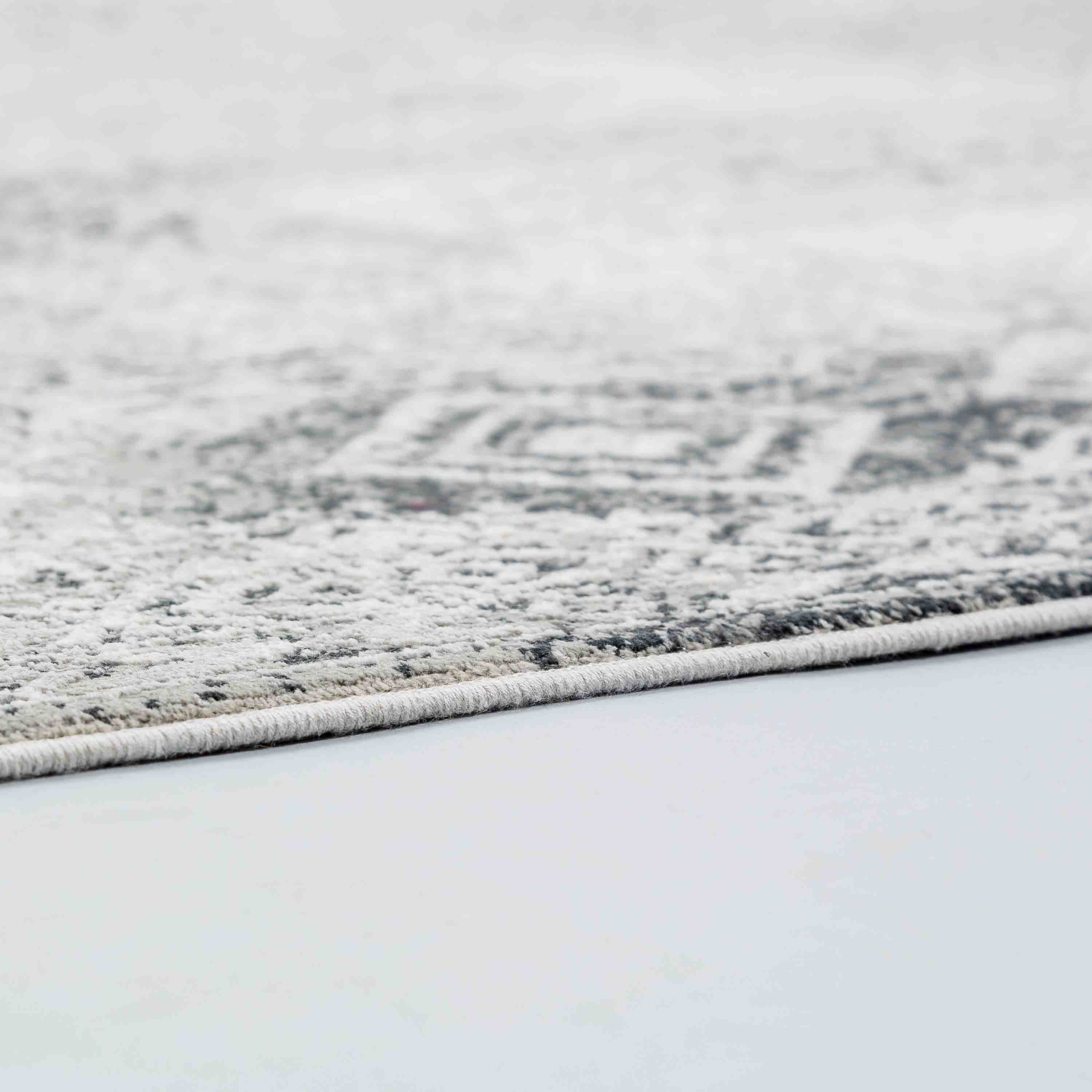 Astra Teppich Positano 80x150 cm Grau Creme Bordüre