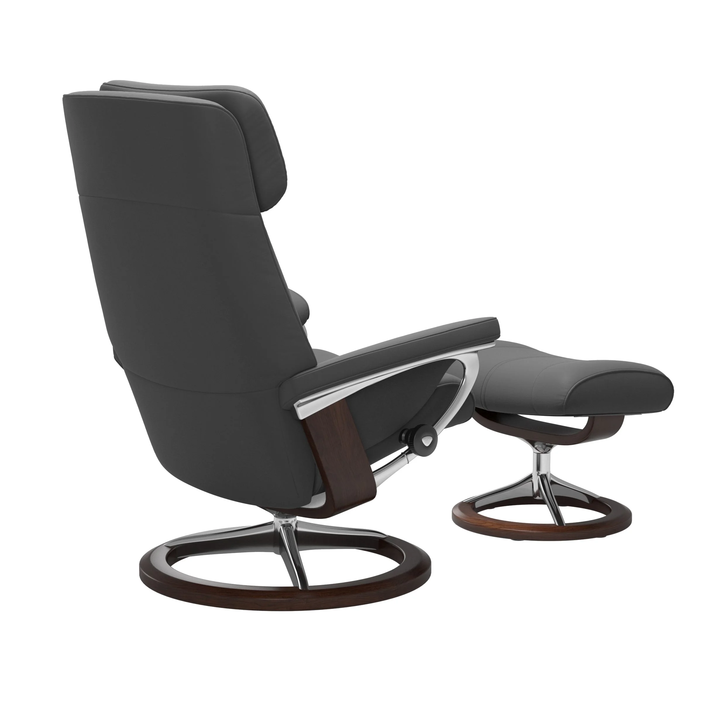 Stressless Paul Signature Sessel mit Hocker M Leder Batick Braun Chrom