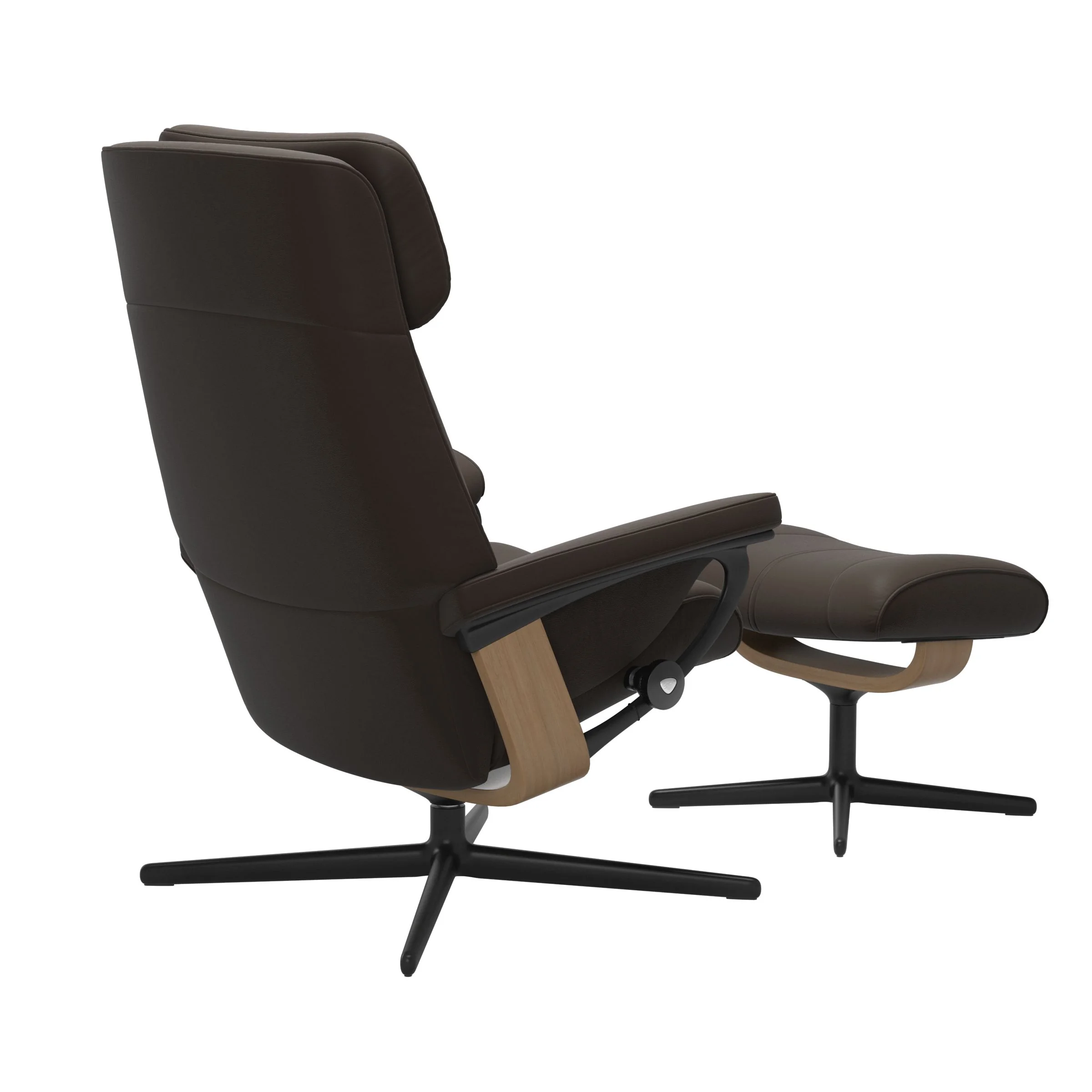 Stressless Paul Cross Sessel mit Hocker M Leder Batick Eiche Mattschwarz