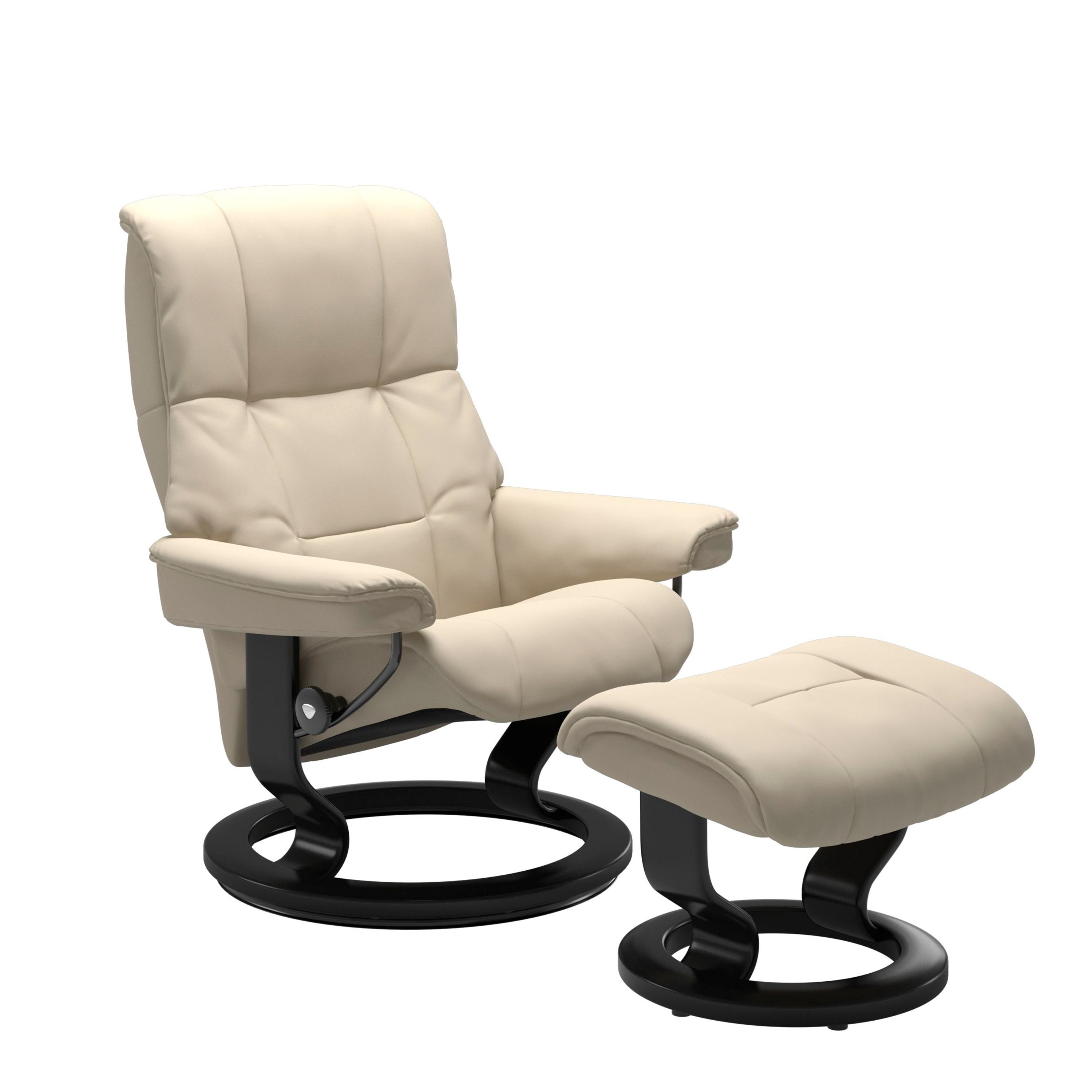 Stressless Mayfair Classic Sessel mit Hocker M Leder Batick Cream Schwarz 