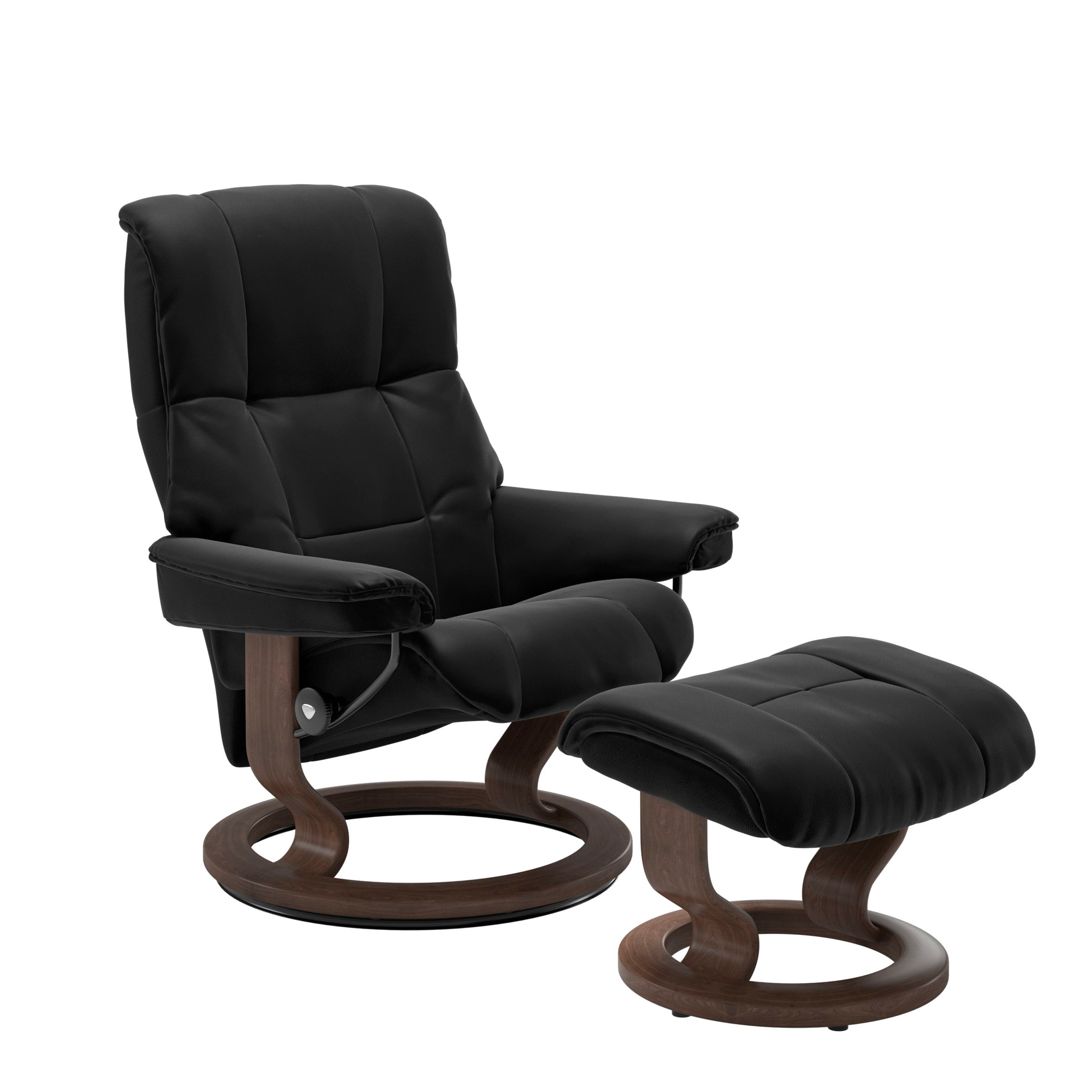 Stressless Mayfair Classic Sessel mit Hocker M Leder Paloma Black Walnuss 