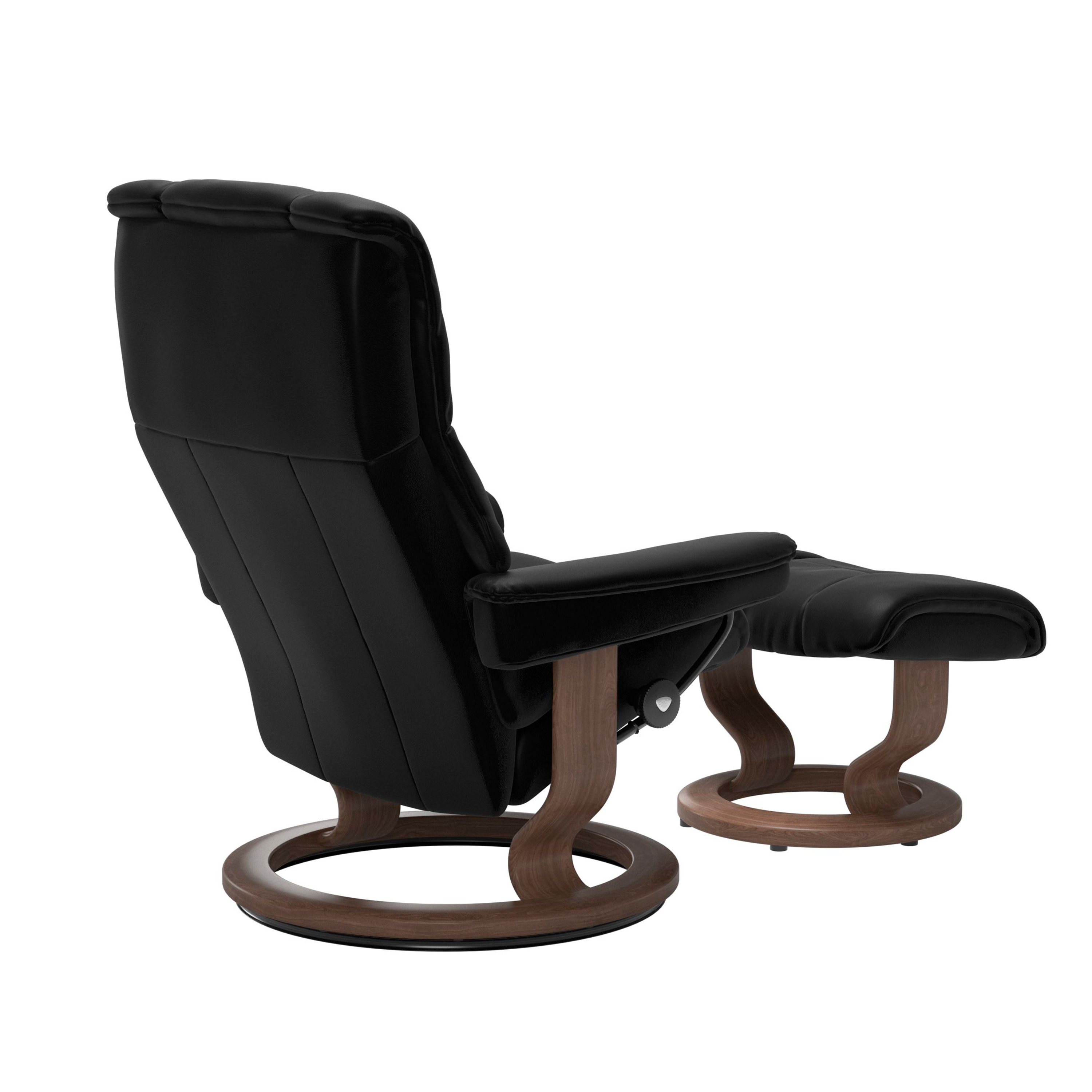 Stressless Mayfair Classic Sessel mit Hocker M Leder Batick Black Walnuss 