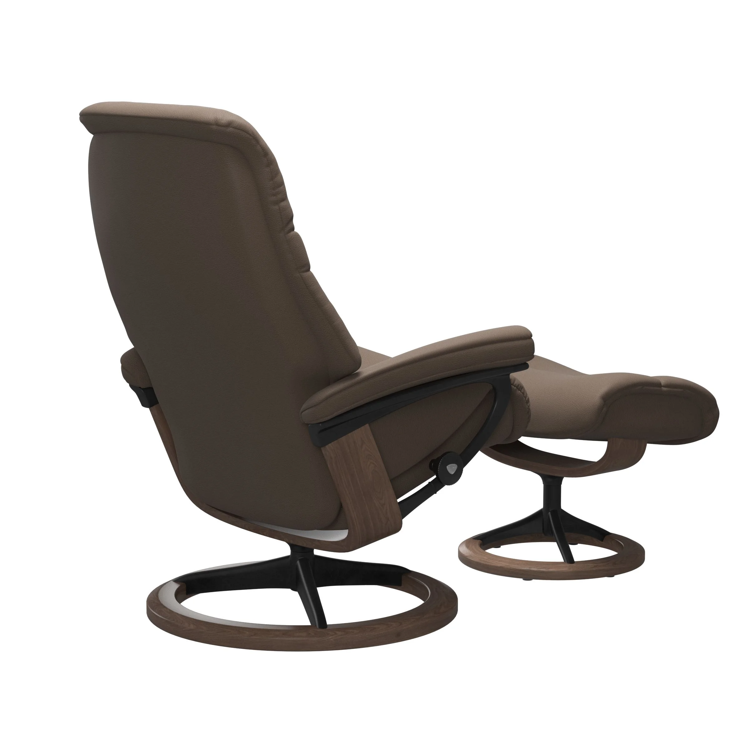 Stressless Sunrise Signature Sessel mit Hocker M Leder Batick Mole Walnuss Mattschwarz