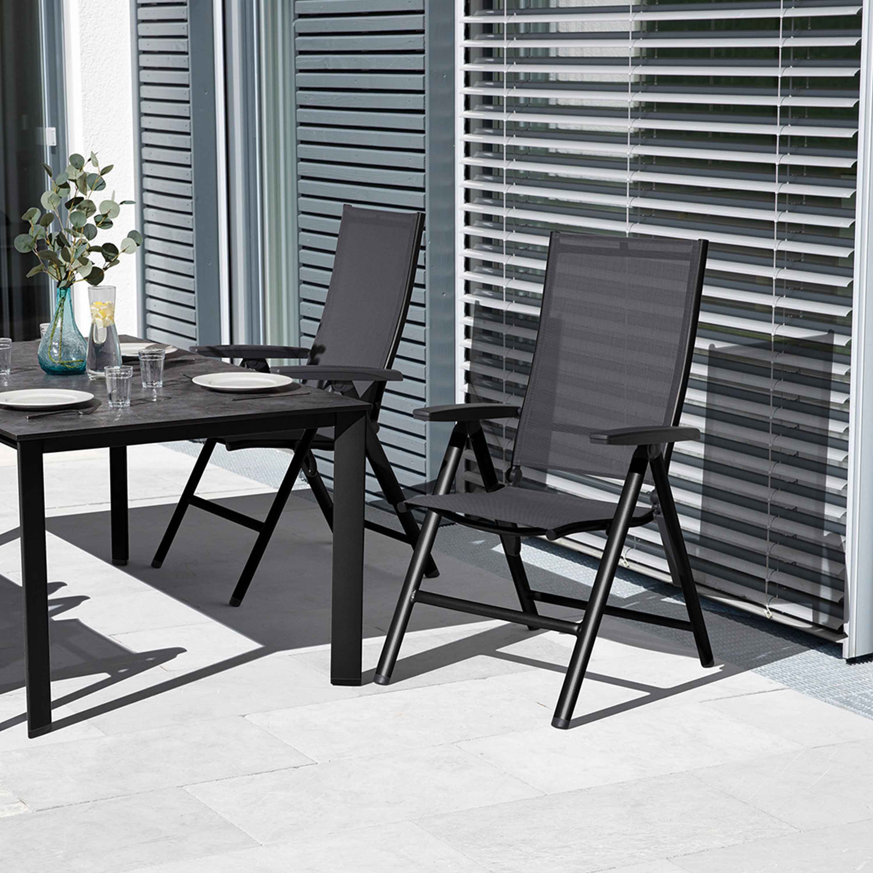 Kettler Gartensessel Cirrus Silver-Line Multipositionssessel Anthrazit/Anthrazit-Grau