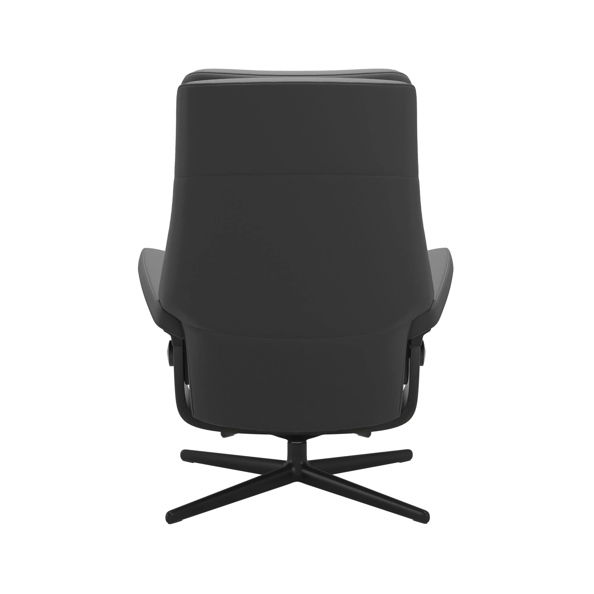 Stressless Paul Cross Sessel mit Hocker M Leder Batick Grau Mattschwarz