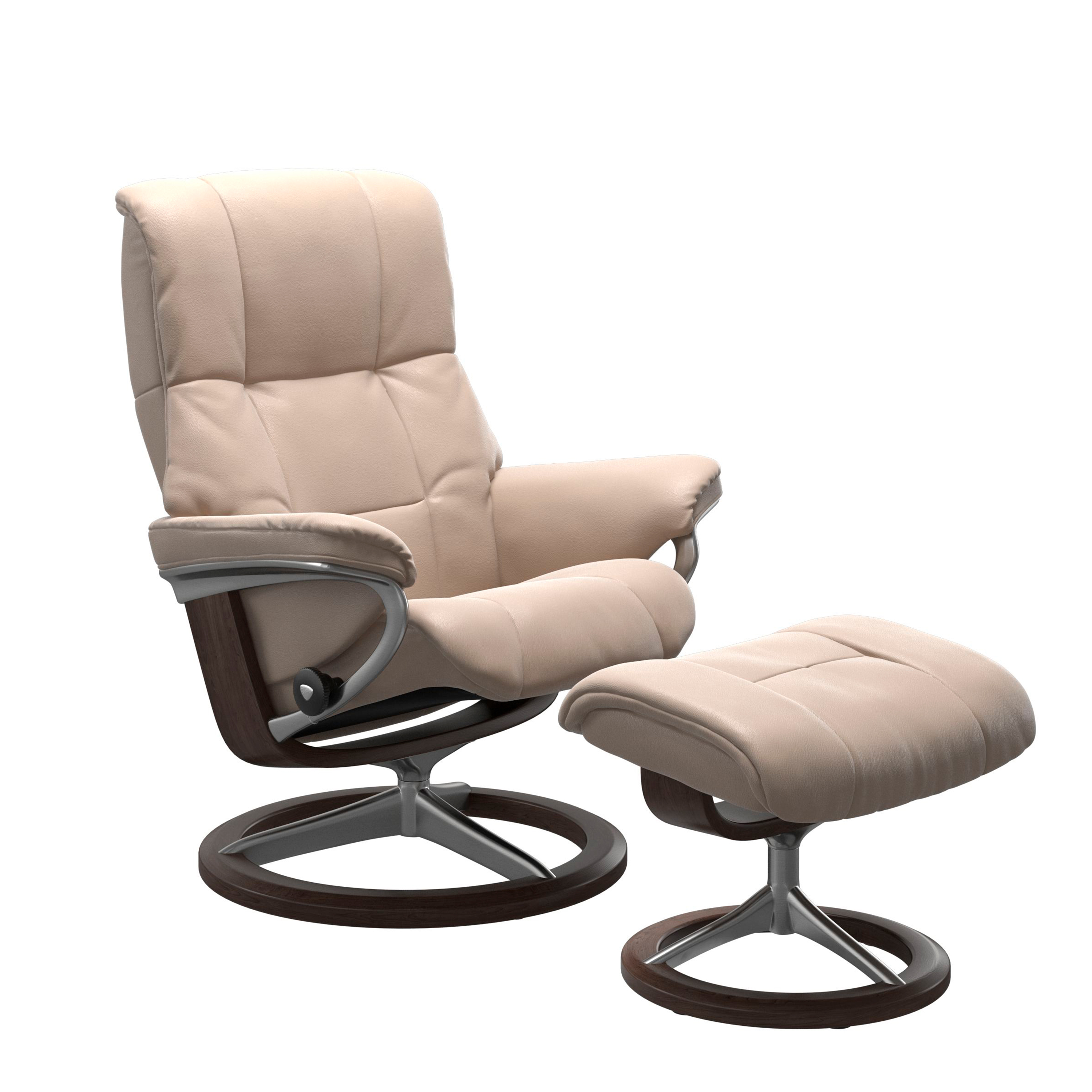 Stressless Mayfair Signature Sessel mit Hocker M Leder Cori Vanilla Wenge Chrom