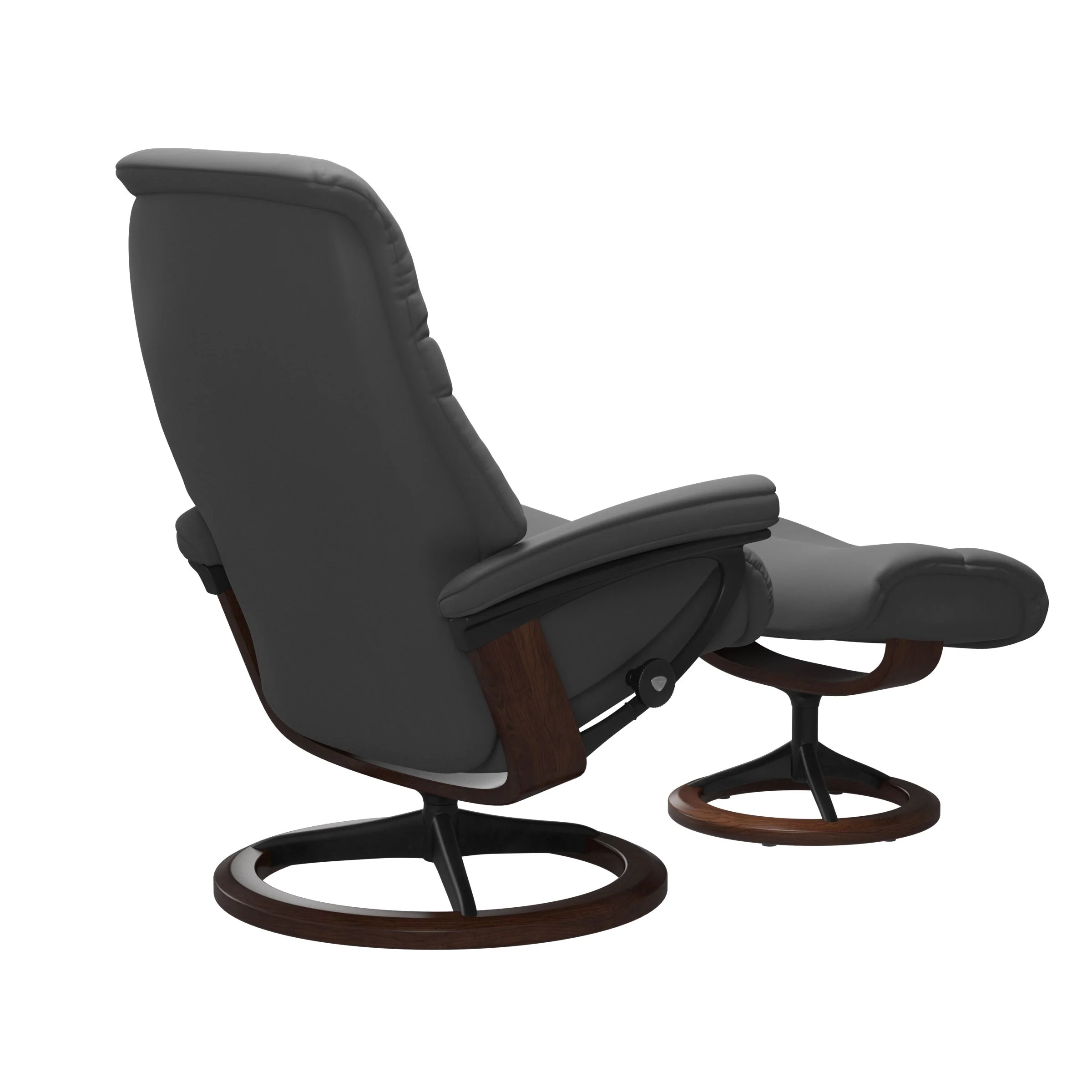 Stressless Sunrise Signature Sessel mit Hocker M Leder Batick Braun Mattschwarz