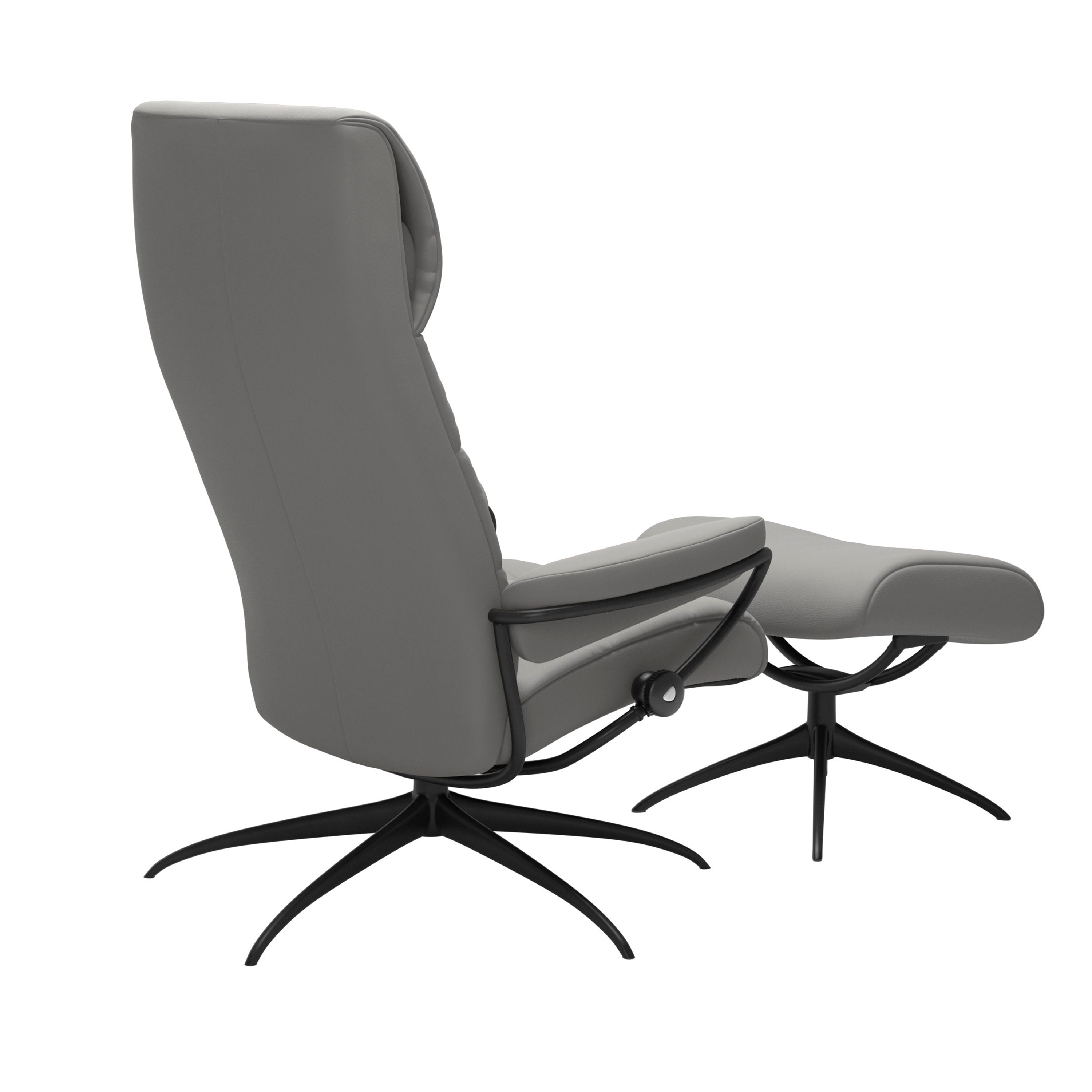 Stressless London High Back M Leder Paloma Silver Grey Mattschwarz