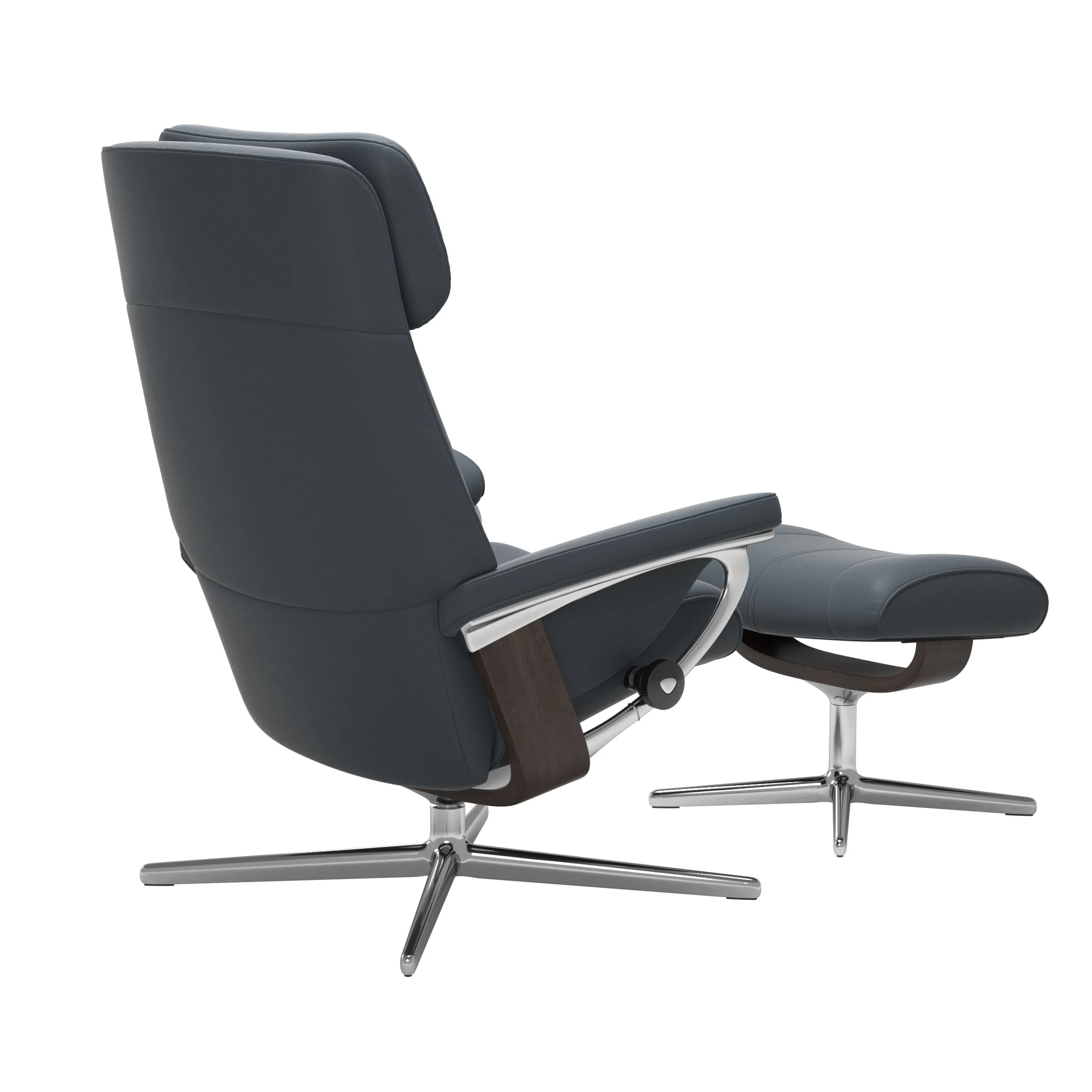 Stressless Paul Cross Sessel mit Hocker M Leder Batick Wenge Chrom